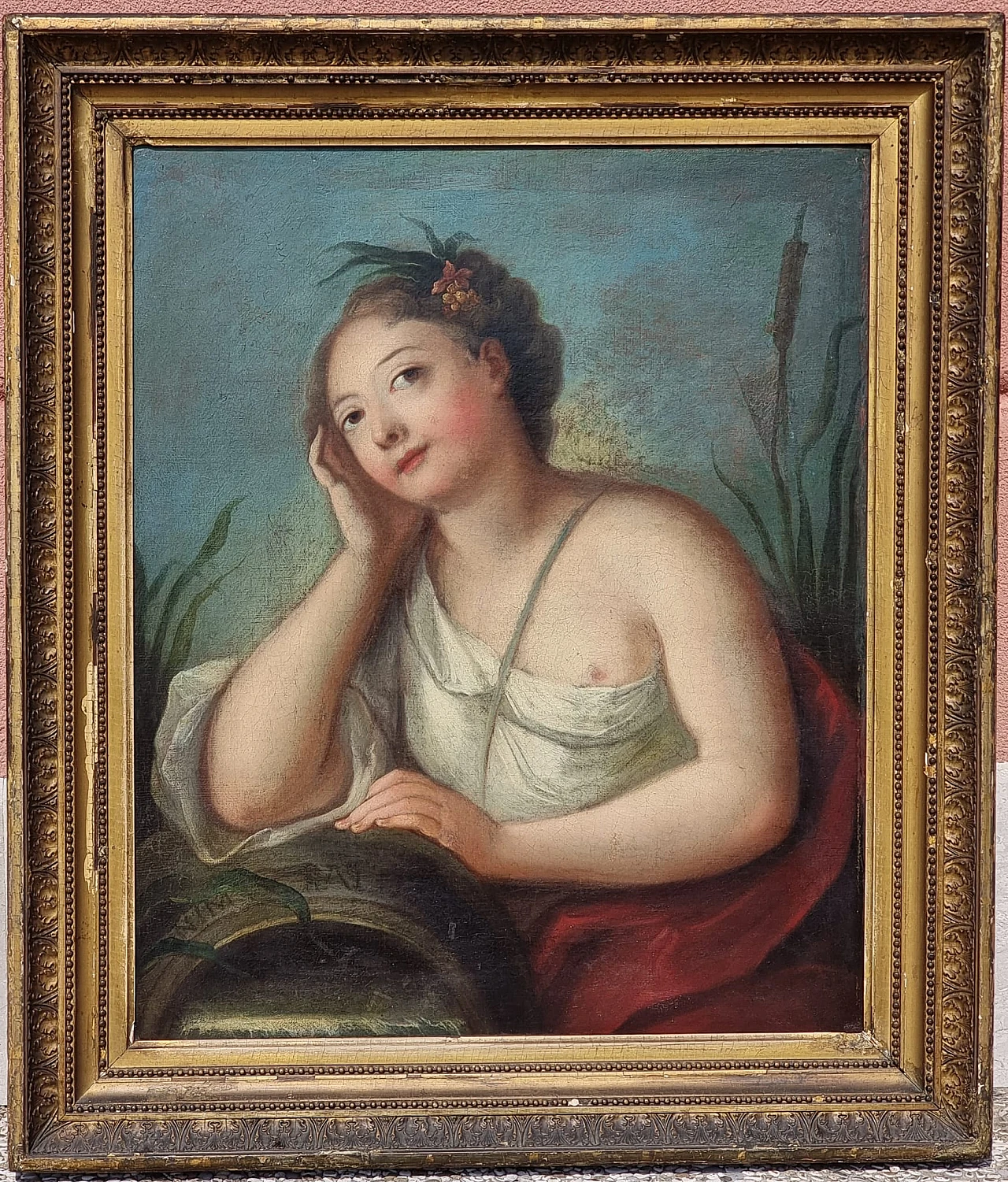 Water nymph, oil painting on canvas, 18th century 1