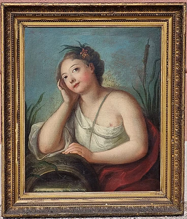 Water nymph, oil painting on canvas, 18th century
