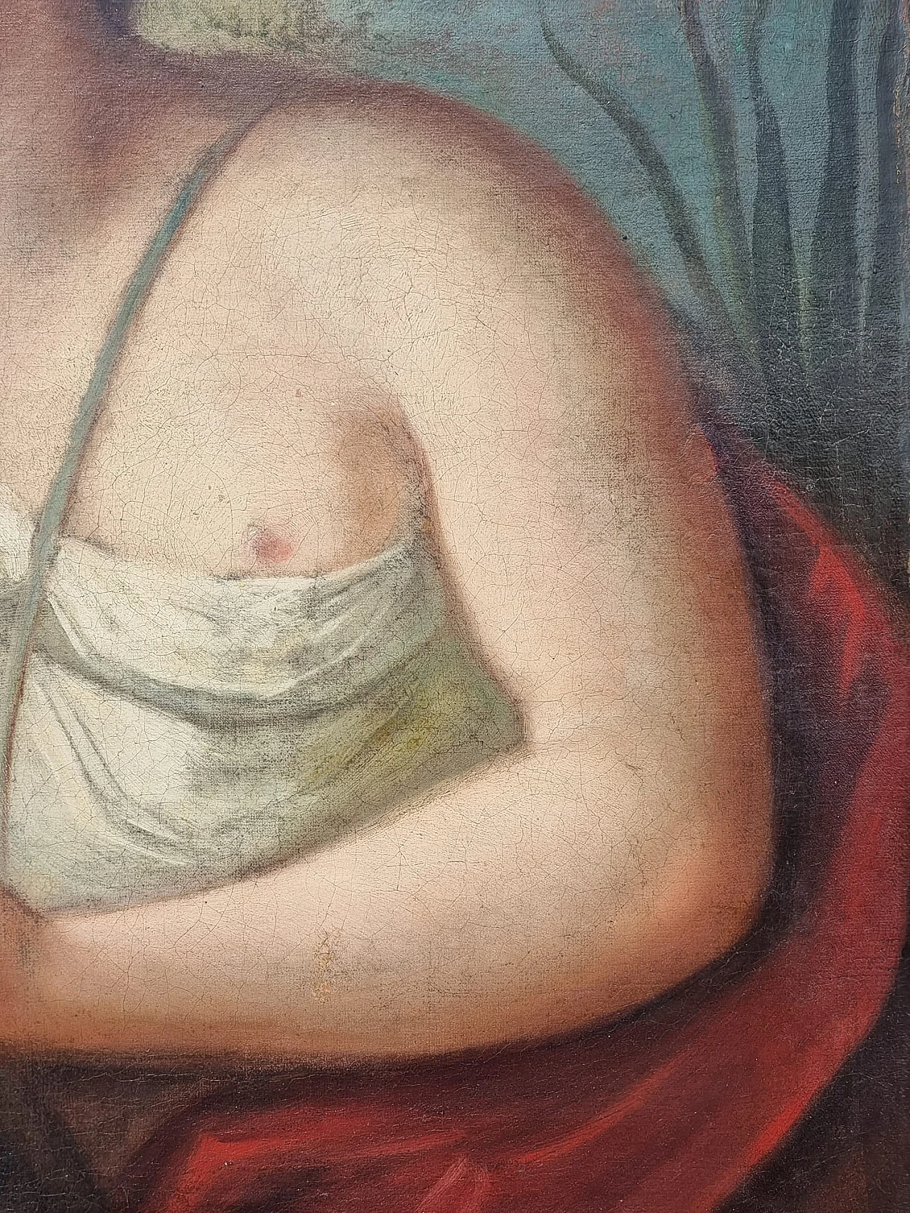 Water nymph, oil painting on canvas, 18th century 3