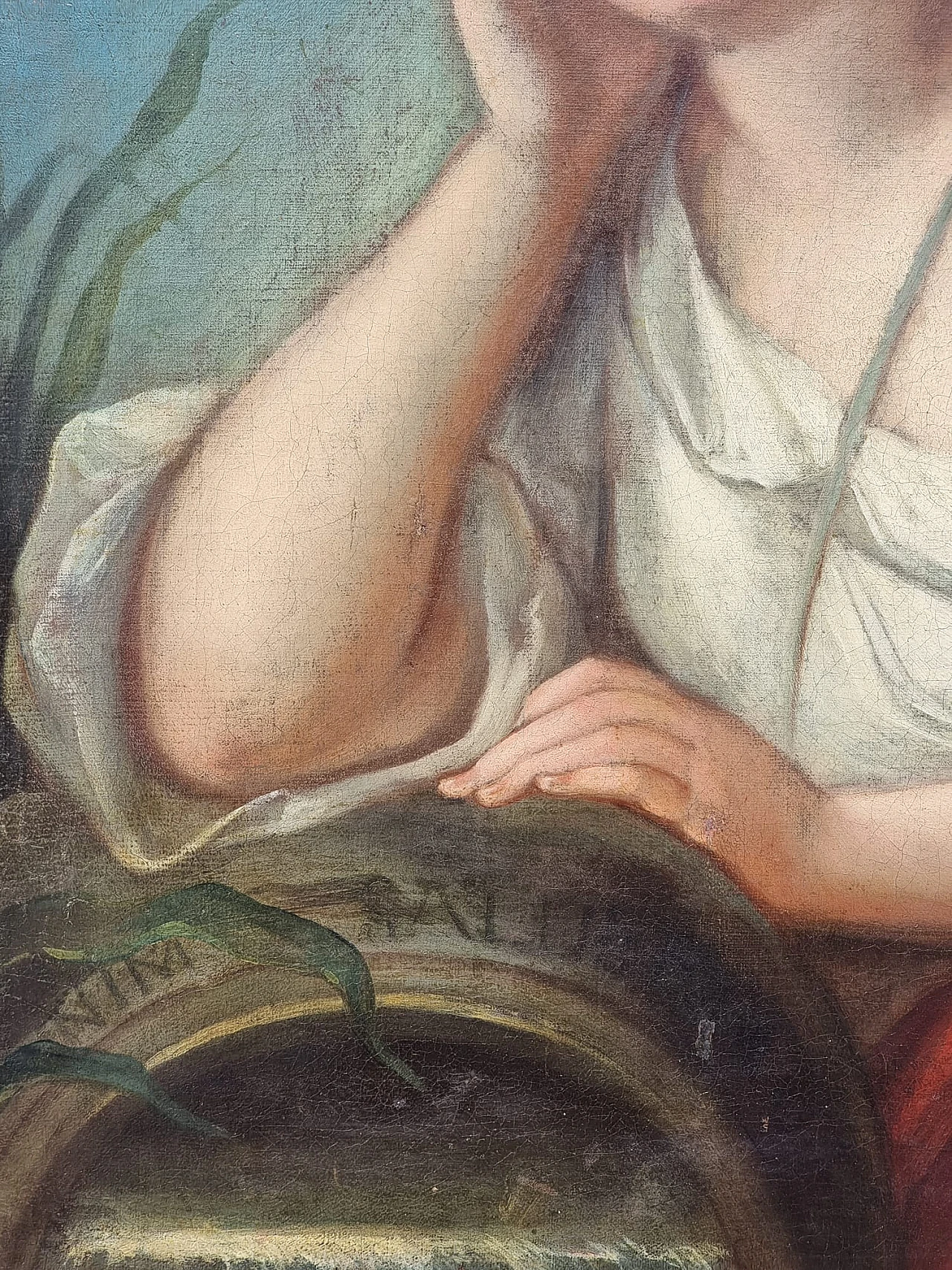 Water nymph, oil painting on canvas, 18th century 4