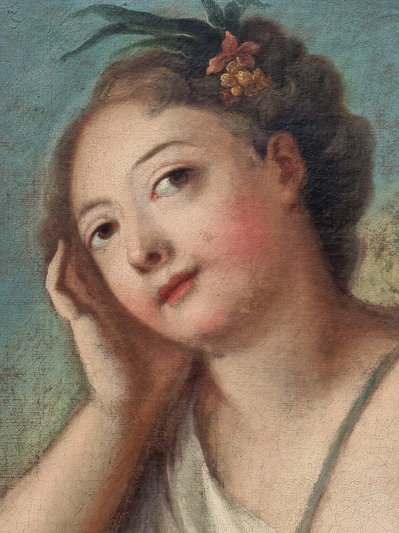 Water nymph, oil painting on canvas, 18th century 5