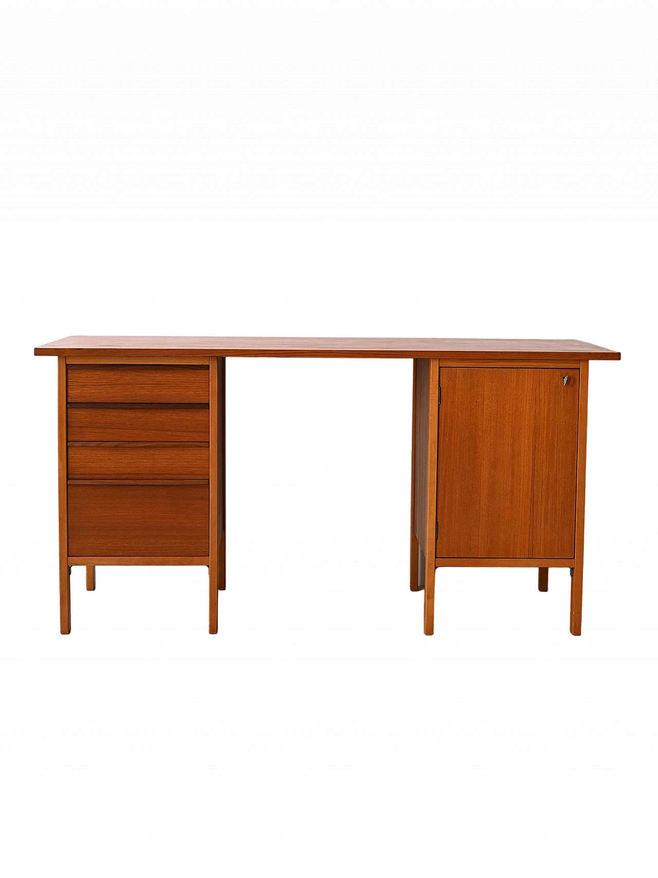 Swedish teak desk with rectangular top, 1960s 11