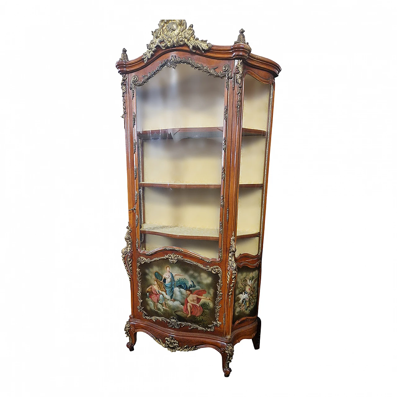 Louis XV style painted wood and bronze display cabinet 2