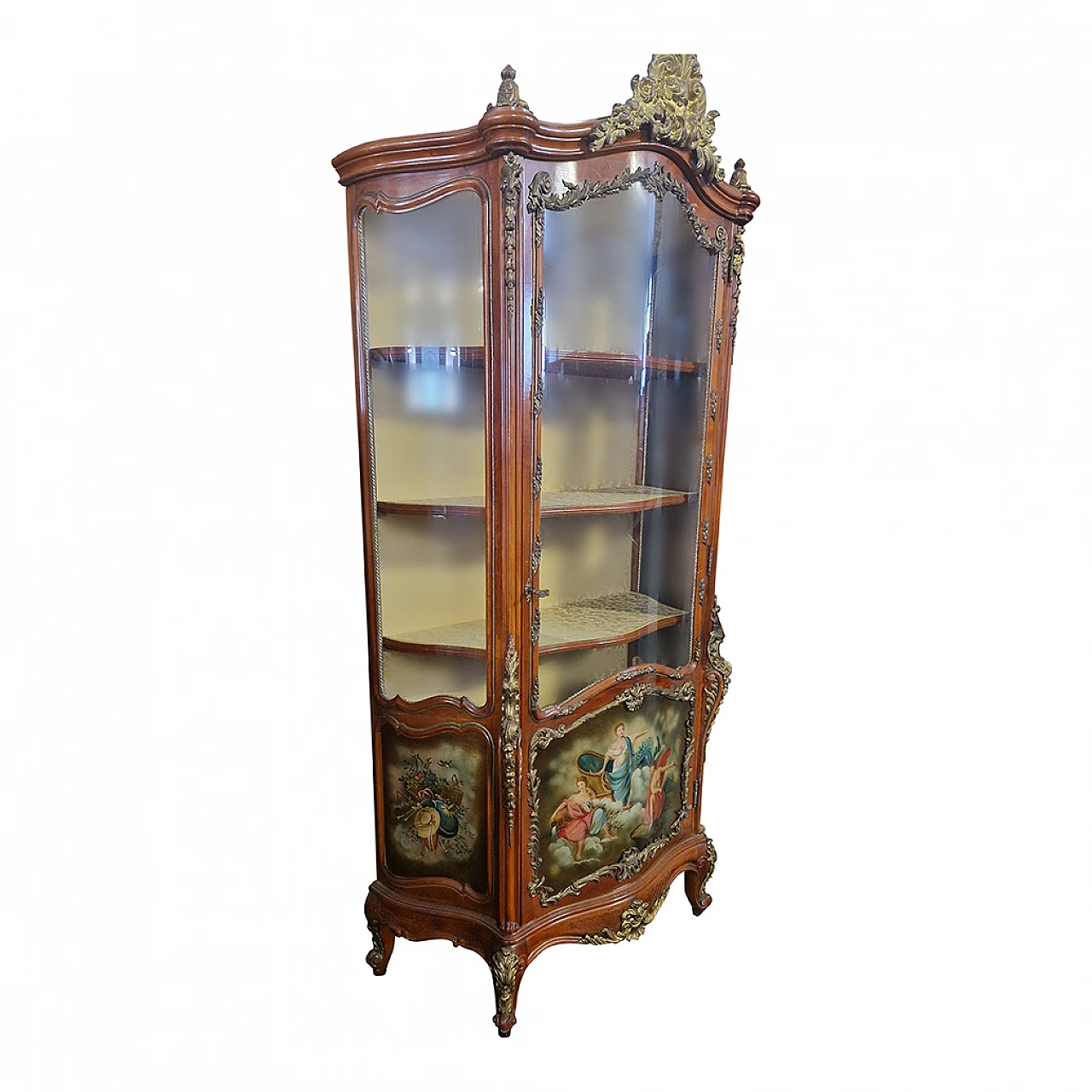 Louis XV style painted wood and bronze display cabinet 3