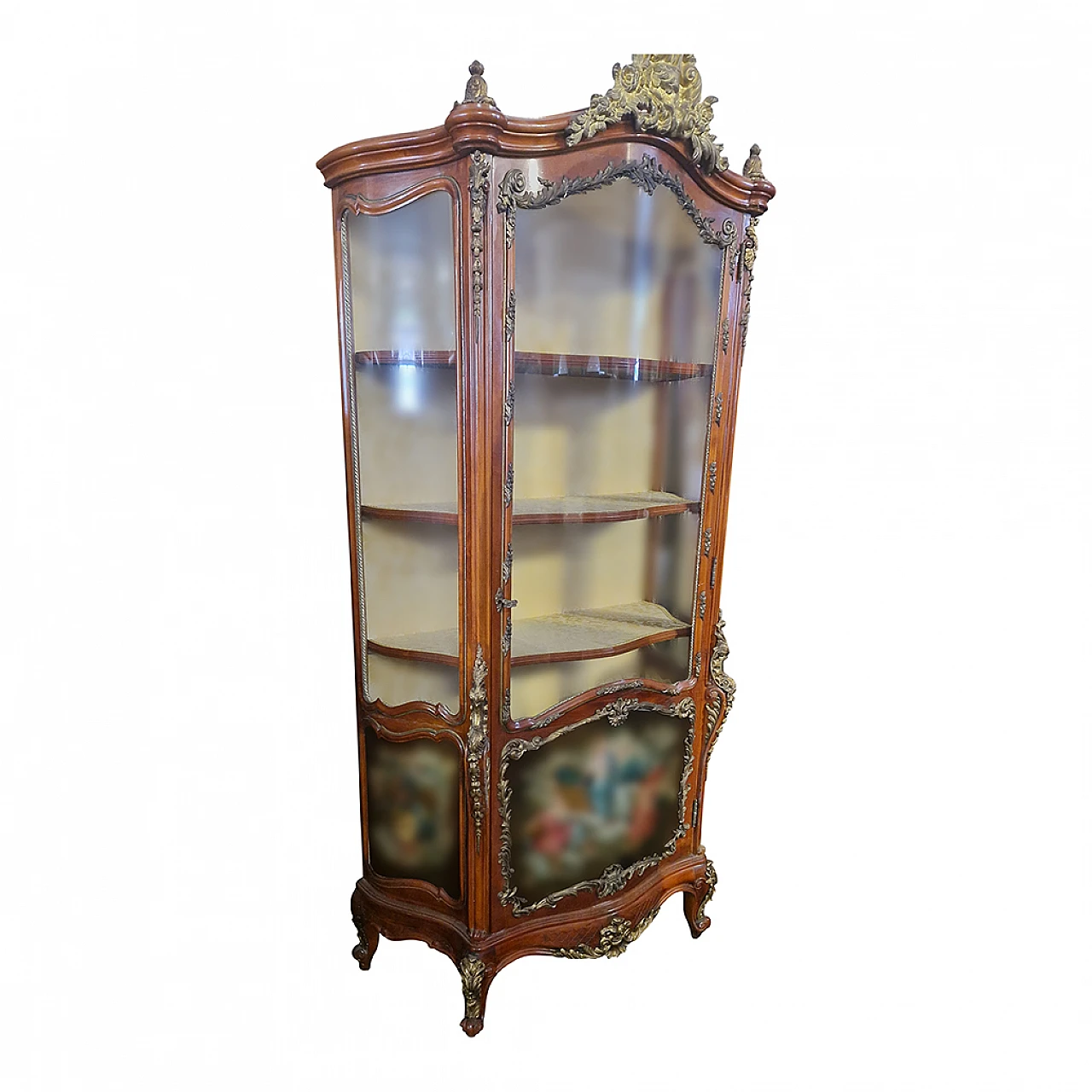 Louis XV style painted wood and bronze display cabinet 4