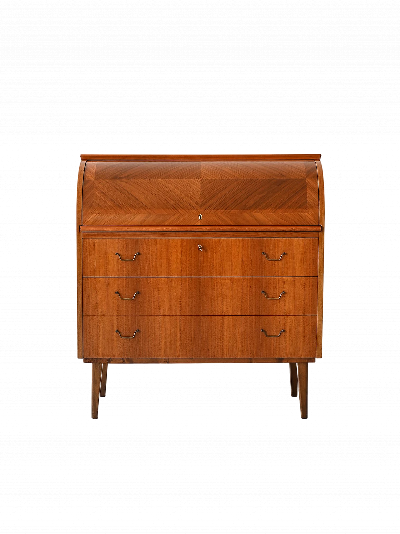 Danish wooden secretaire with metal handles, 1960s 13