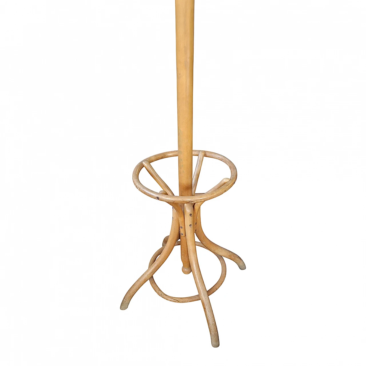 Curved beech coat stand with umbrella stand, 1960s 3