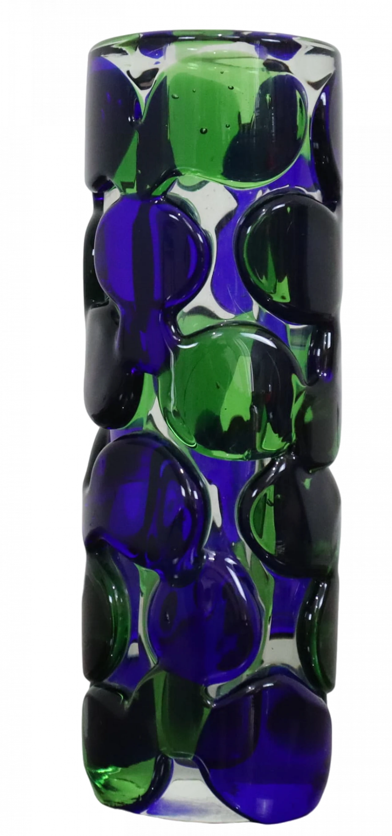 Blue and green glass vase by Jaroslav Svoboda, 1980s 8