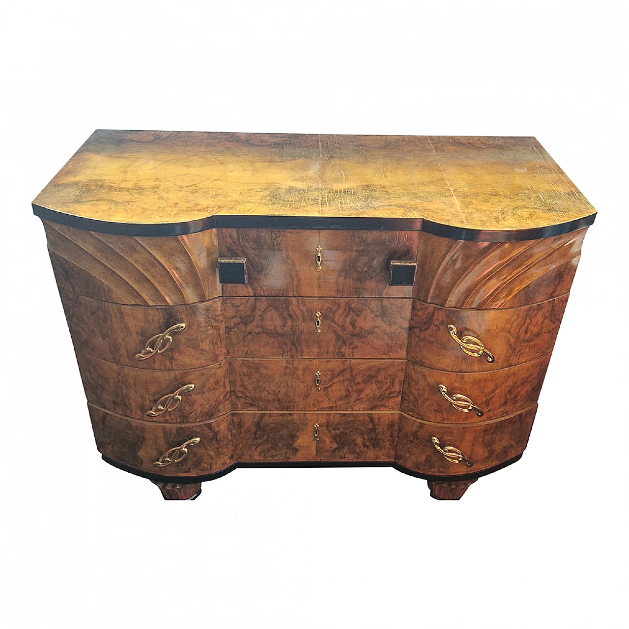 Art Deco dresser veneered in walnut briar, 1930s 2