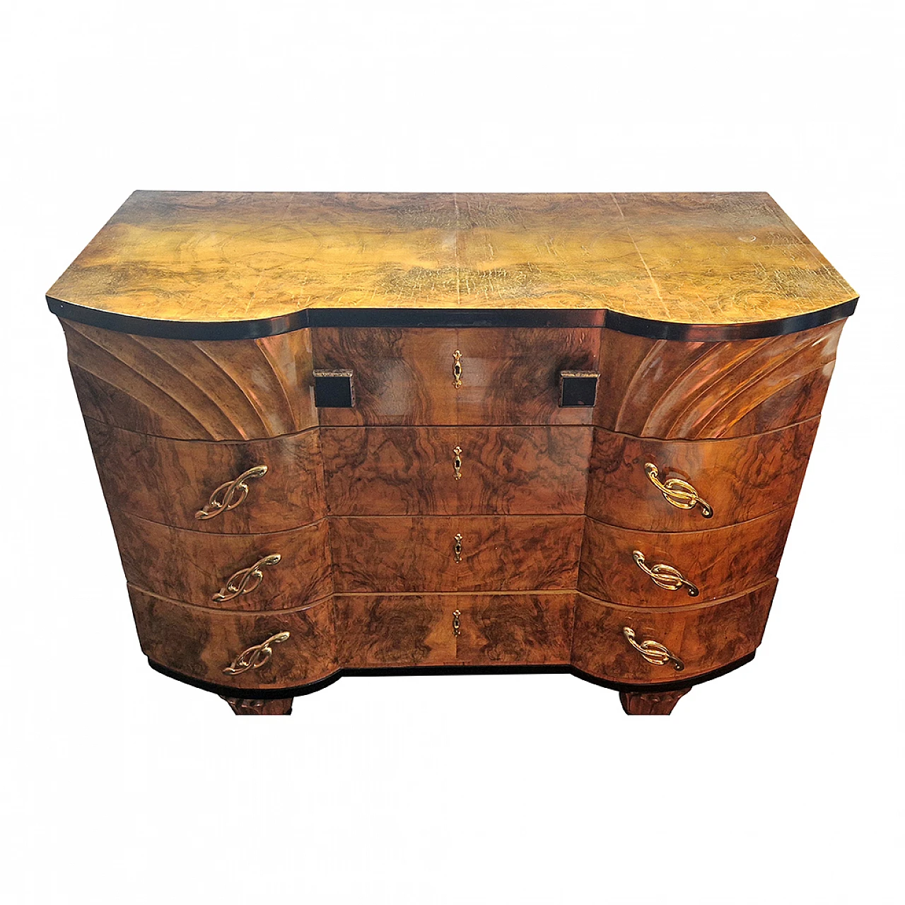 Art Deco dresser veneered in walnut briar, 1930s 3