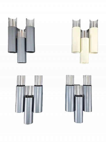 4 Wall lamps in laquered & chromed metal by Stilnovo, 1960s