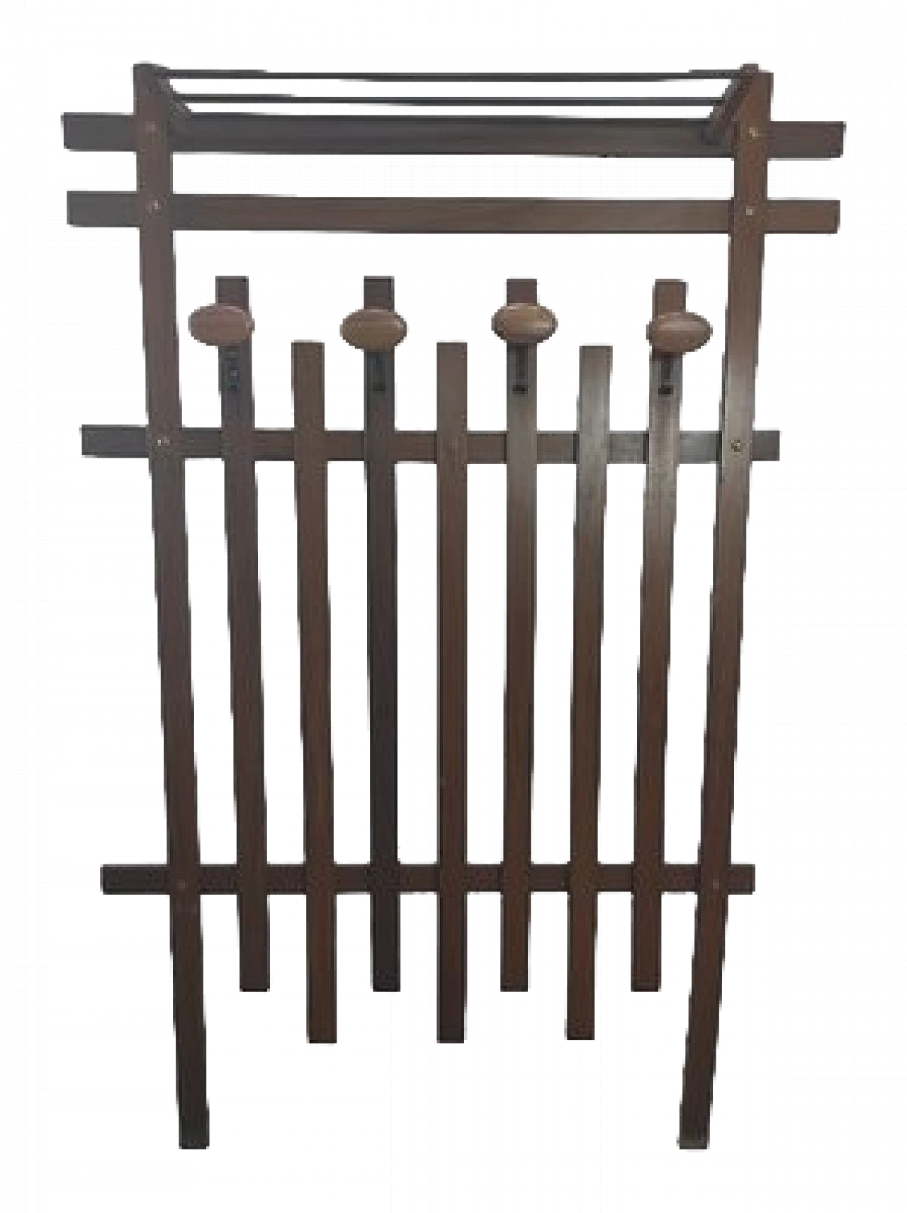 Wooden slatted wall clothes stand, 1980s 11