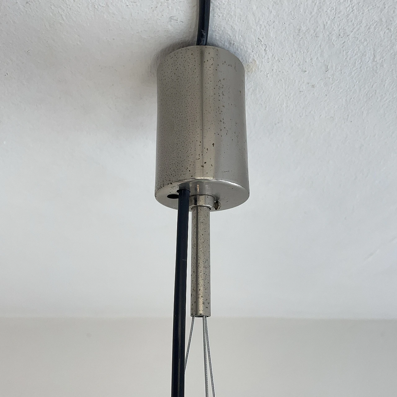 Green methacrylate and chromed metal hanging lamp, 1960s 8