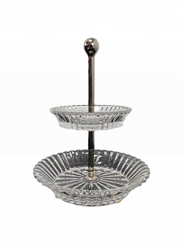 Crystal and metal centerpiece by Baccarat, 1990s