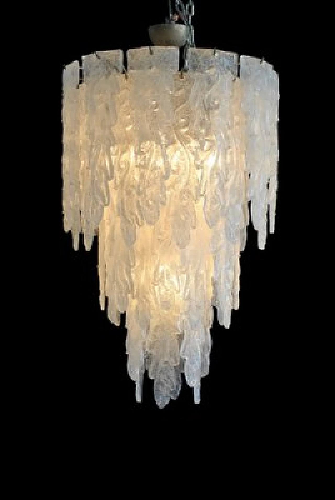 Murano Glass Chandelier with Leaves, 1970s 2