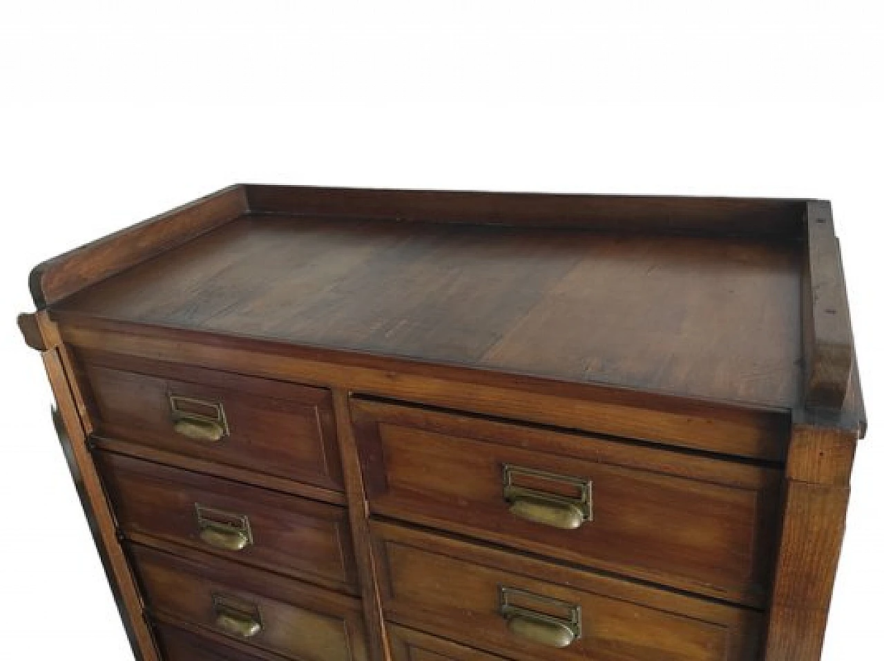 File cabinet in oak wood with brass handles, 1960s 2