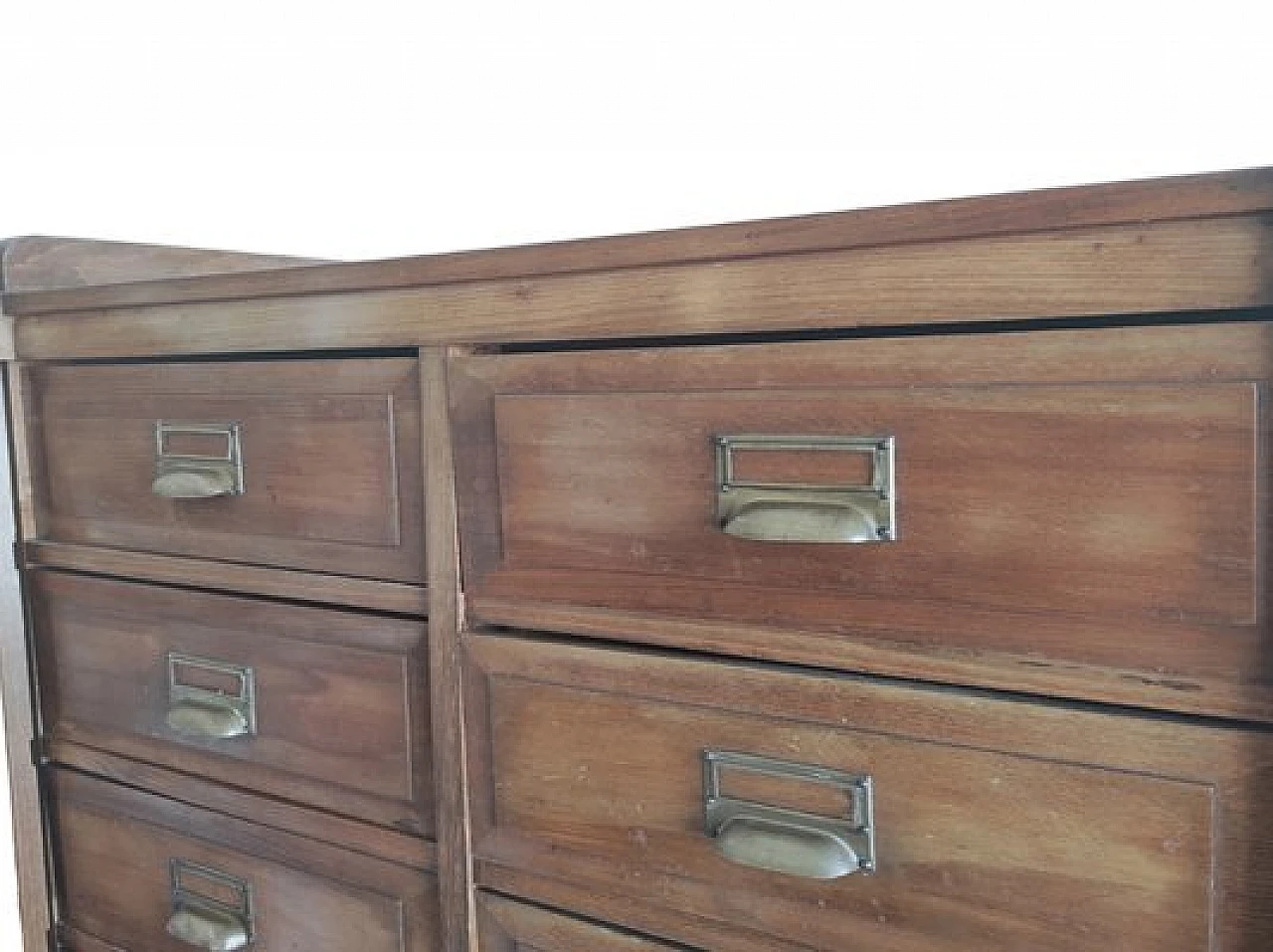 File cabinet in oak wood with brass handles, 1960s 3