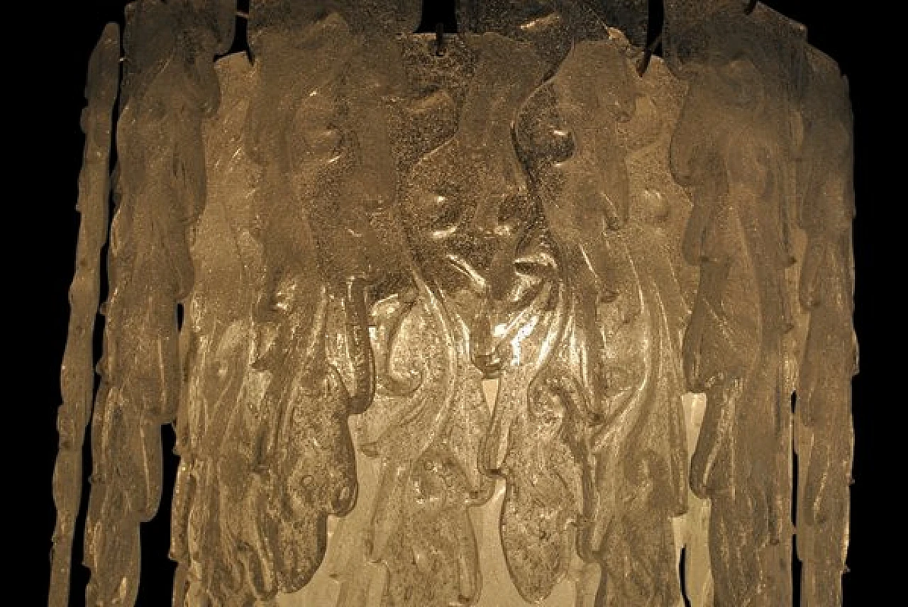 Murano Glass Chandelier with Leaves, 1970s 3