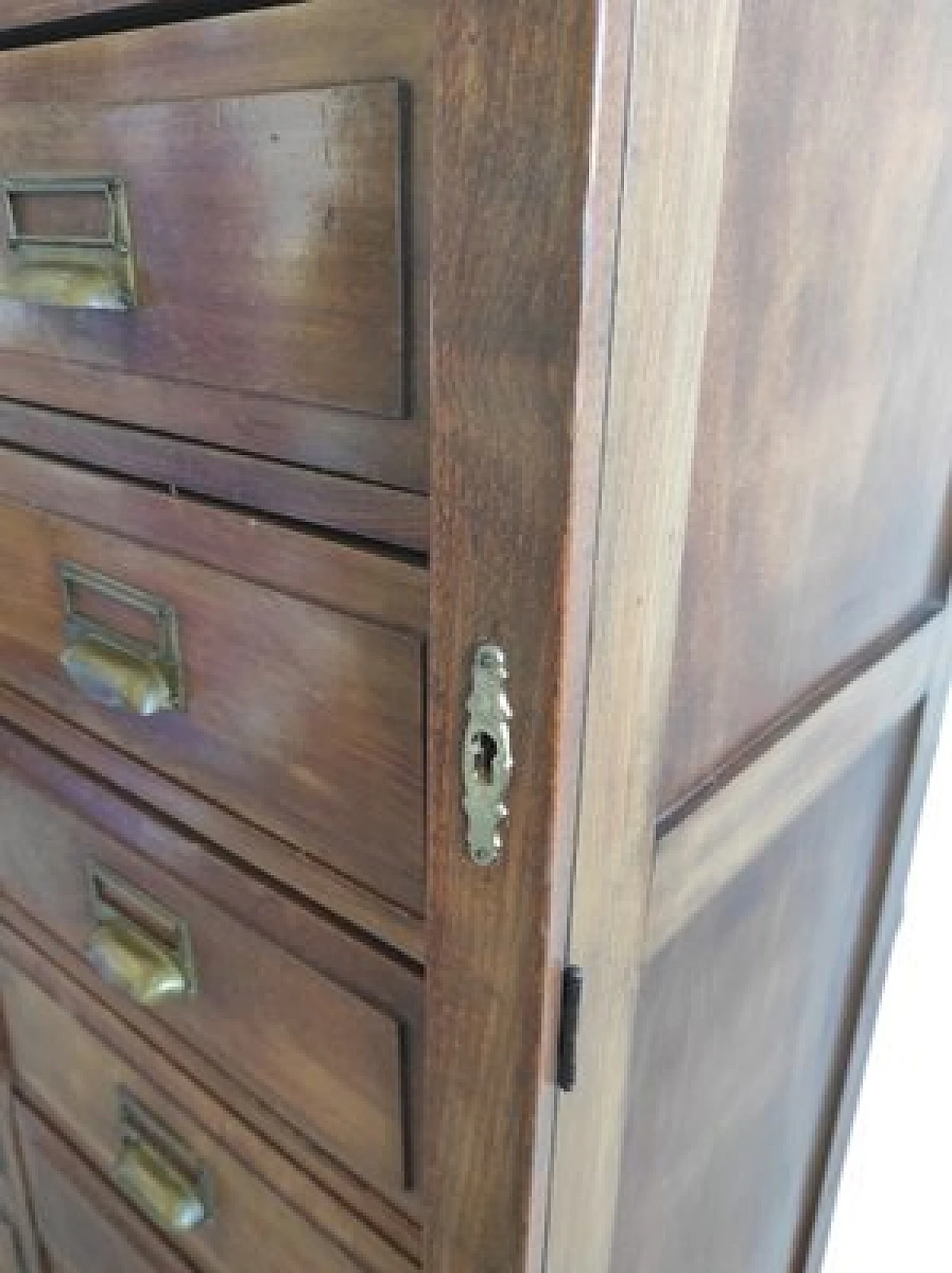 File cabinet in oak wood with brass handles, 1960s 11