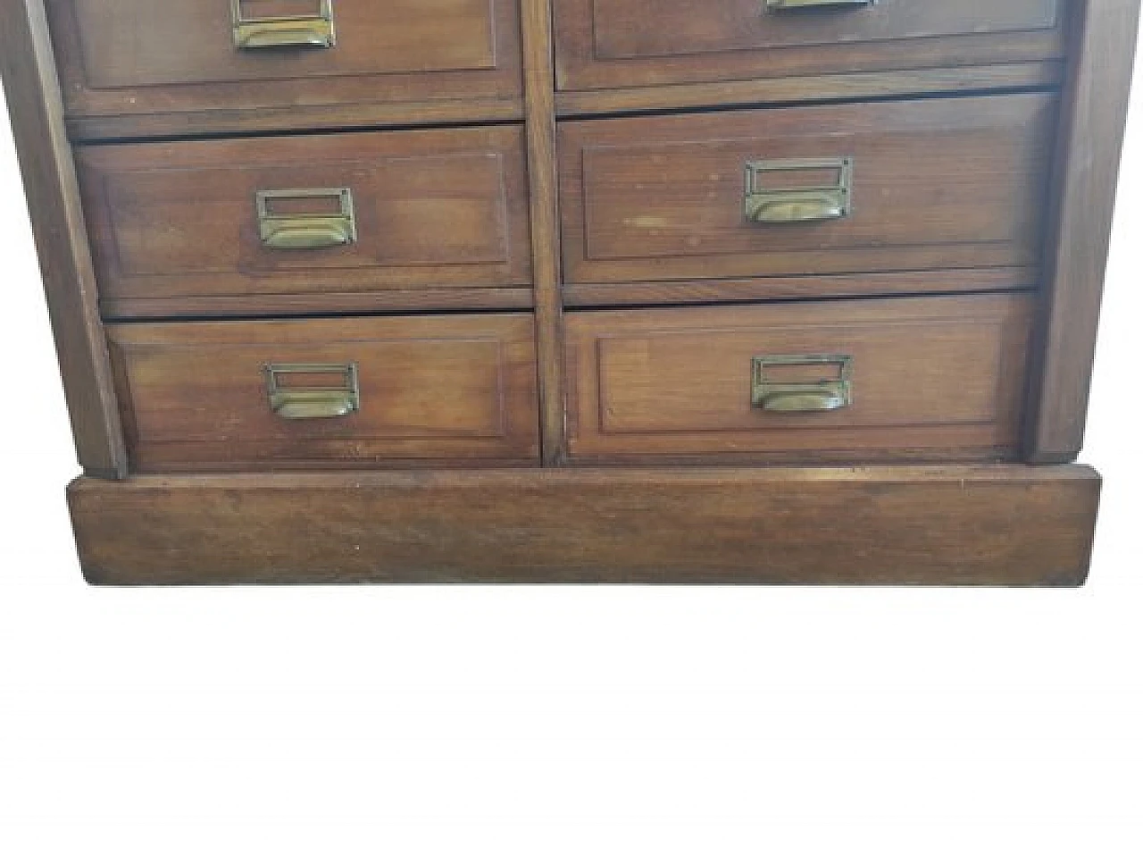 File cabinet in oak wood with brass handles, 1960s 12