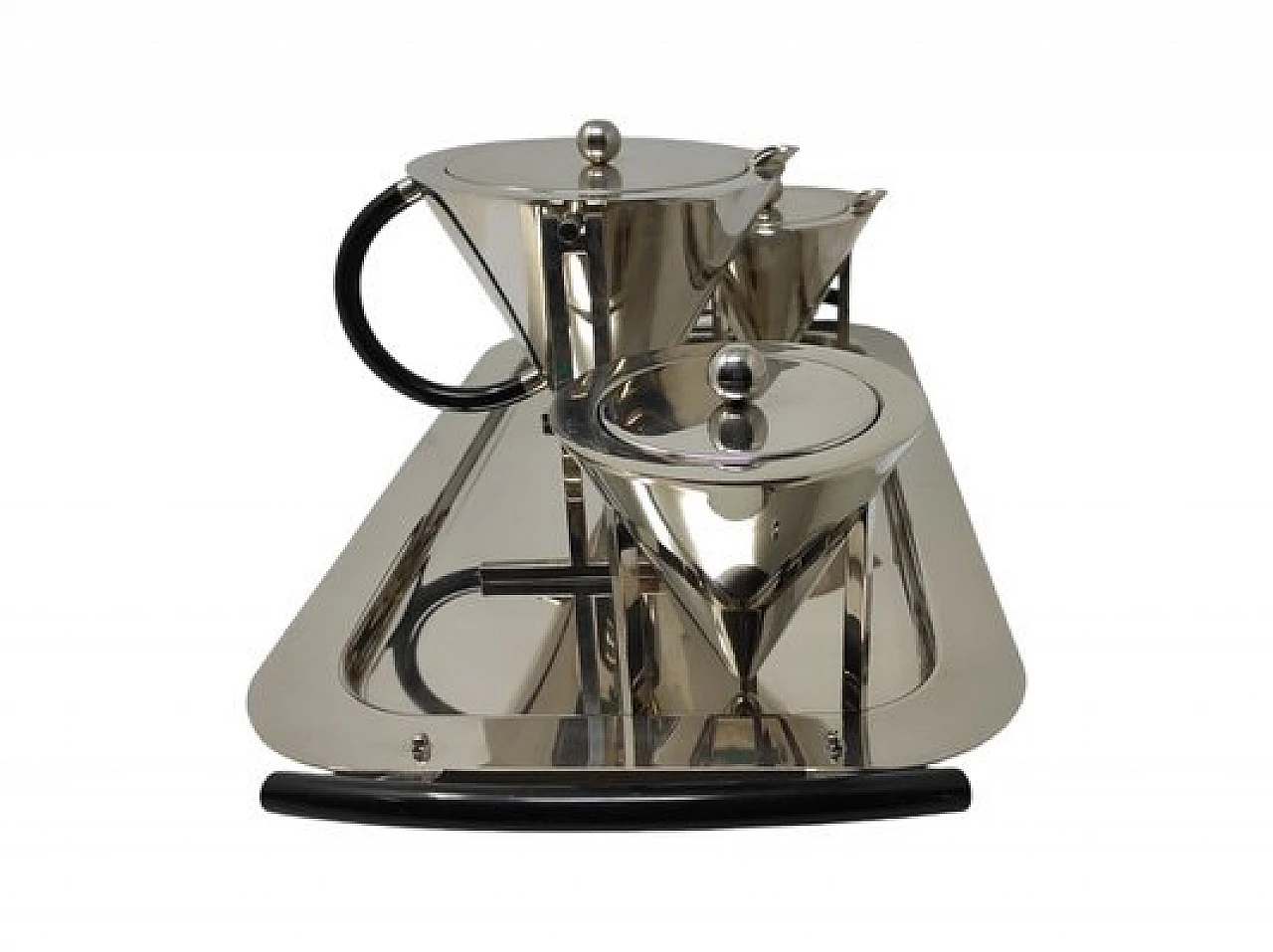Steel coffee service by Punto Bacola for Montagnani, 1960s 2