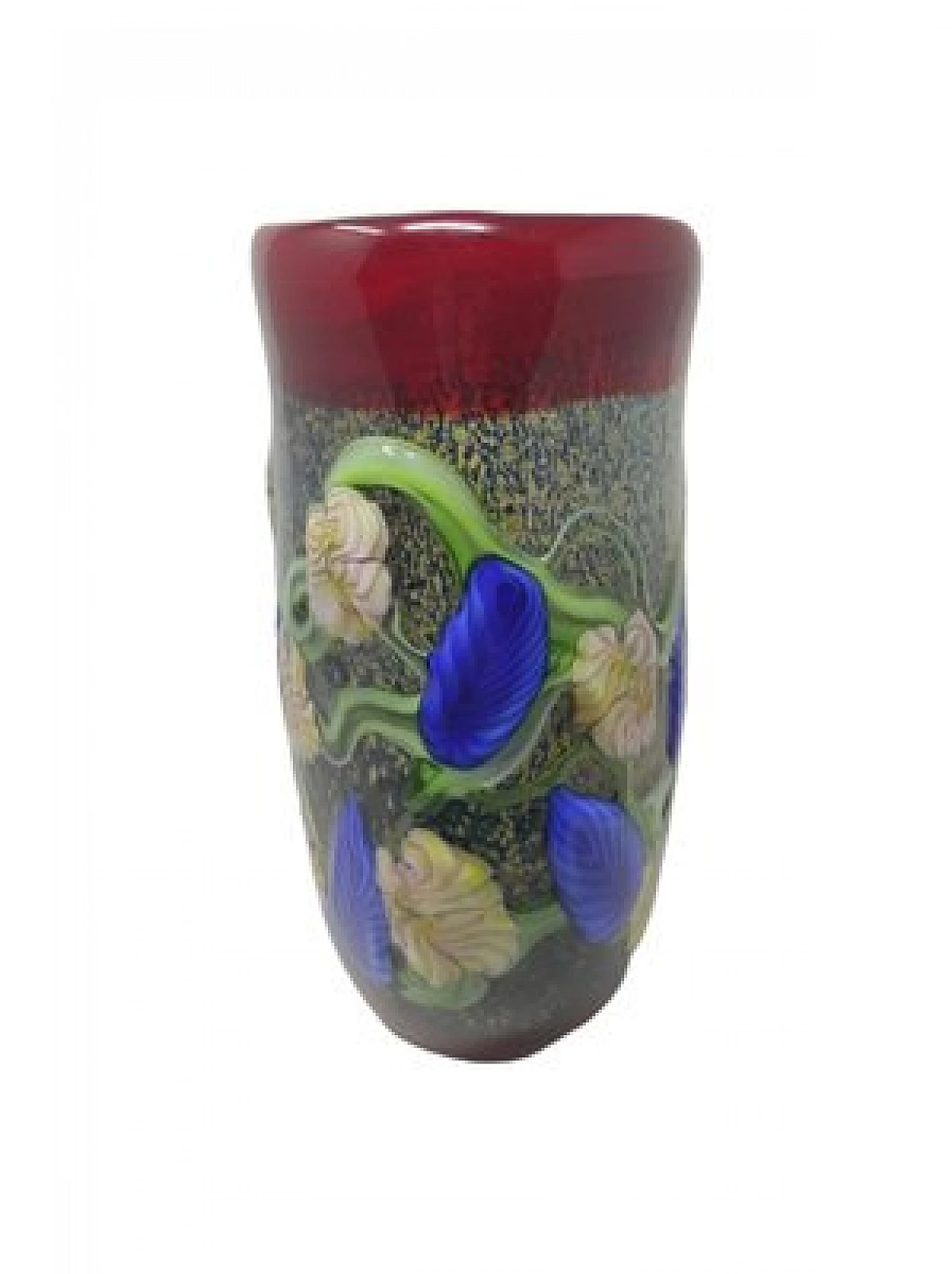 Vase in Murano glass with floral motifs by Toso, 1980s 4