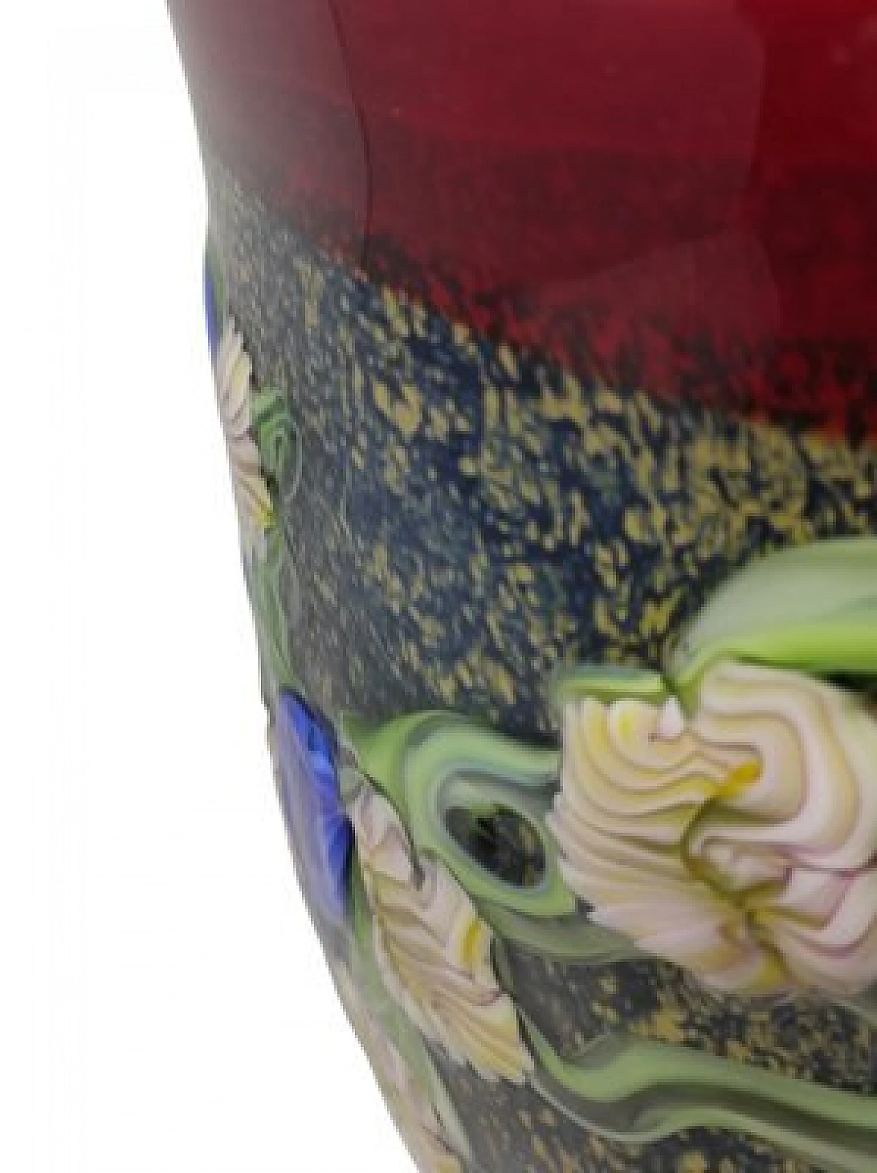 Vase in Murano glass with floral motifs by Toso, 1980s 9
