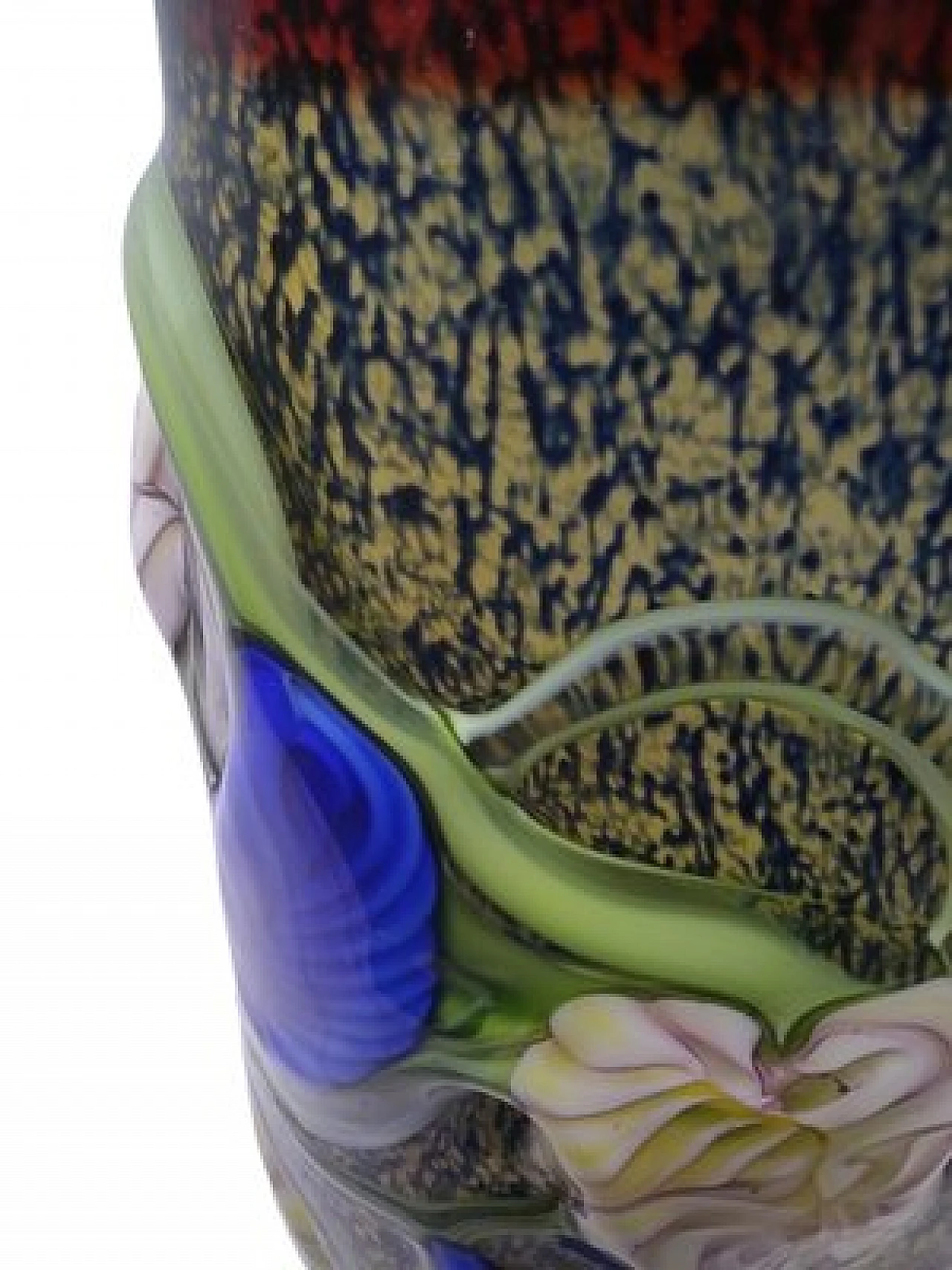 Vase in Murano glass with floral motifs by Toso, 1980s 10