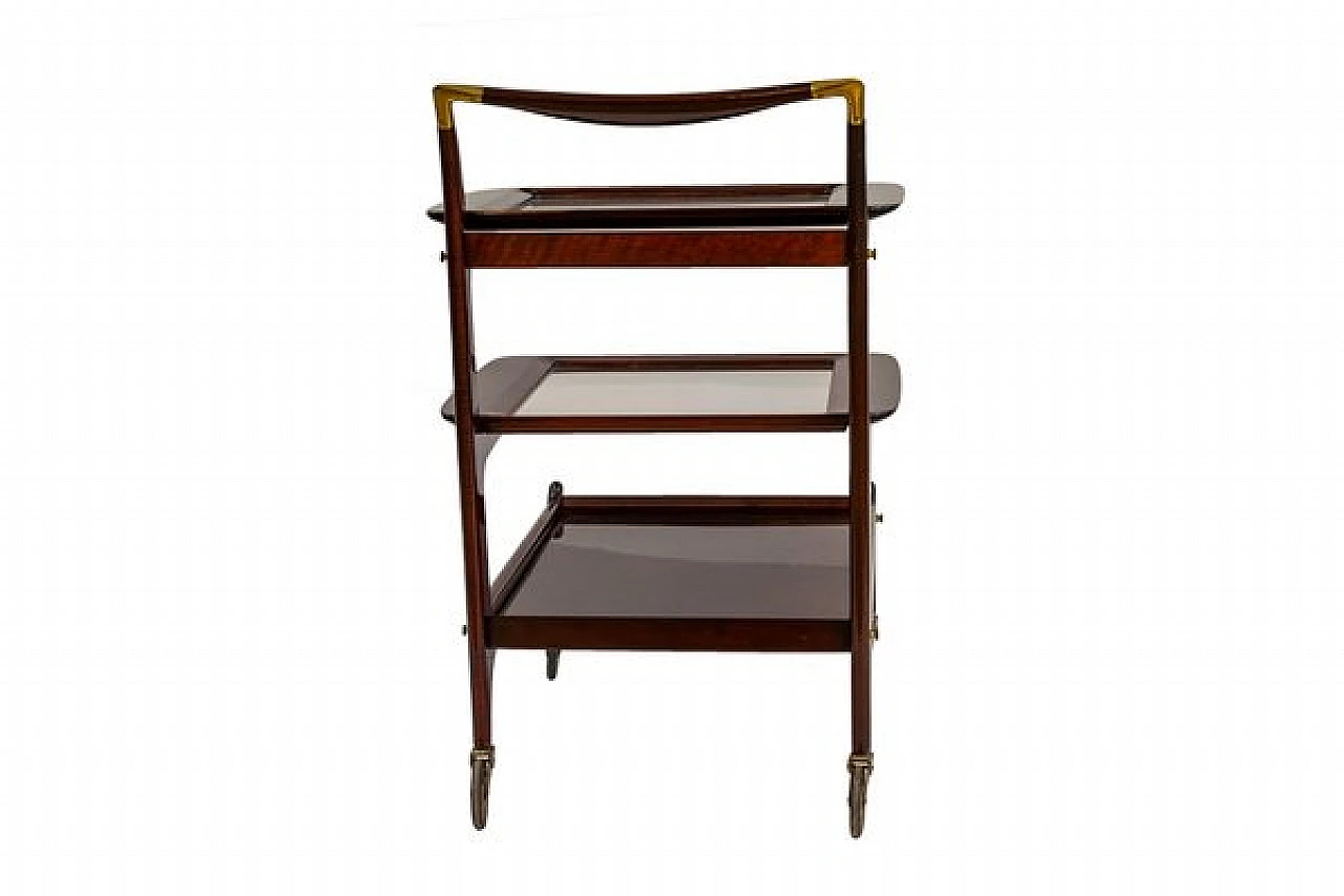 Mahogany & brass bar cart by I. Parisi for A. De Baggis, 1952 4