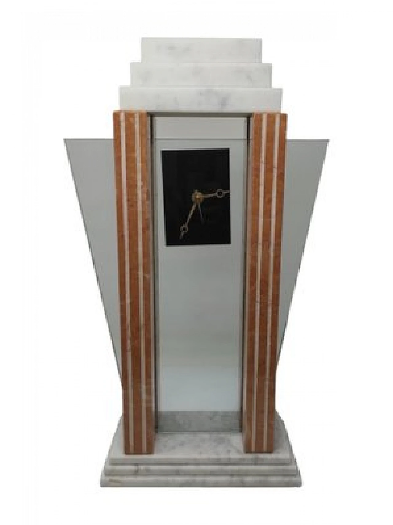 Mogadishu table clock in marble and glass by Vega, 1990s 1