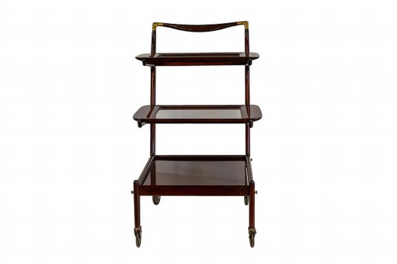 Mahogany & brass bar cart by I. Parisi for A. De Baggis, 1952 5