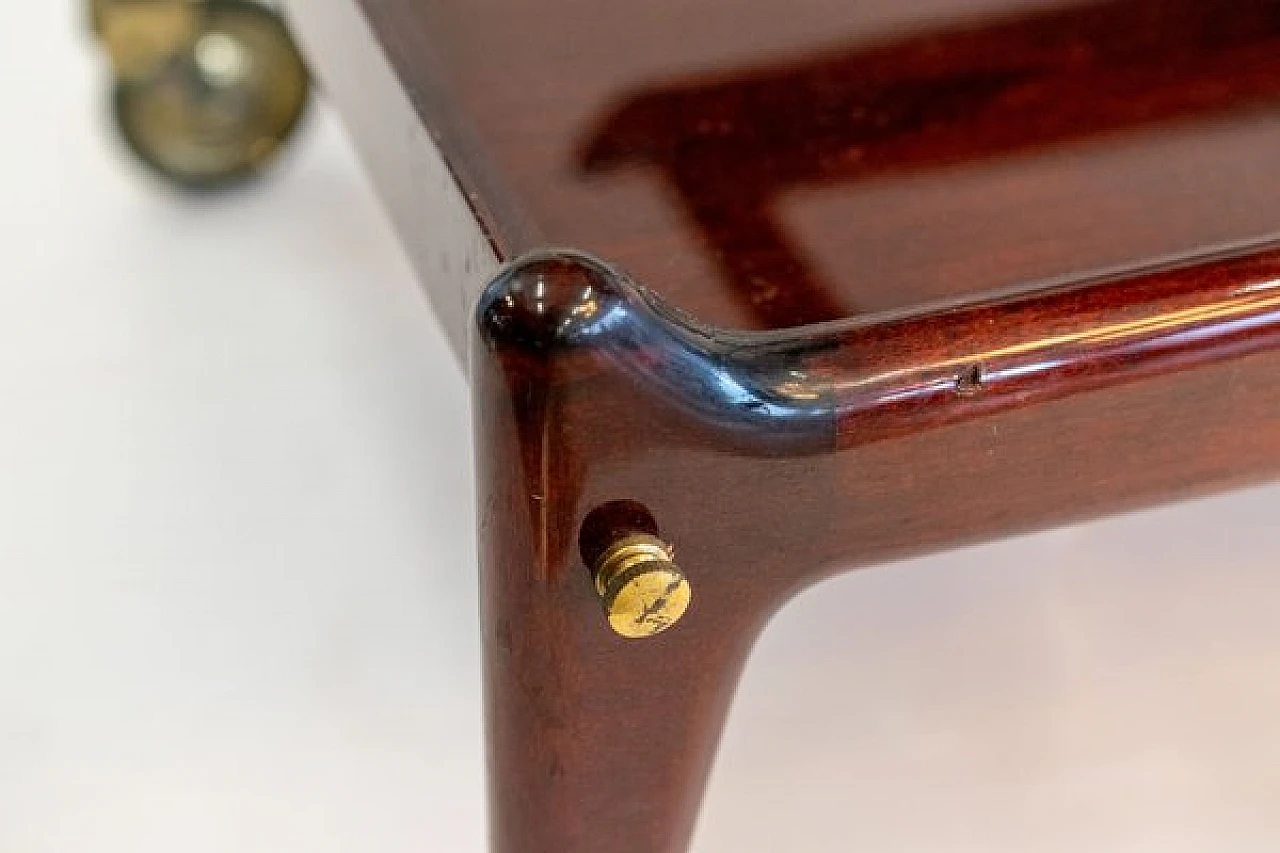 Mahogany & brass bar cart by I. Parisi for A. De Baggis, 1952 8