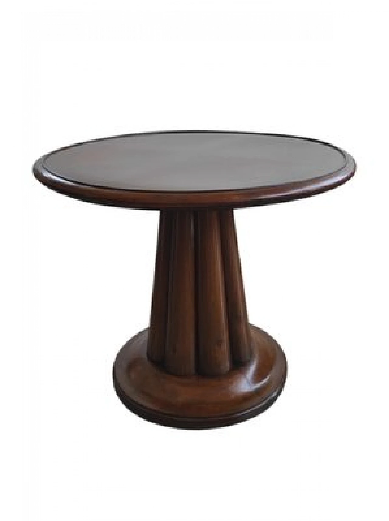 Walnut table with round top in Art Déco style, 1950s 1