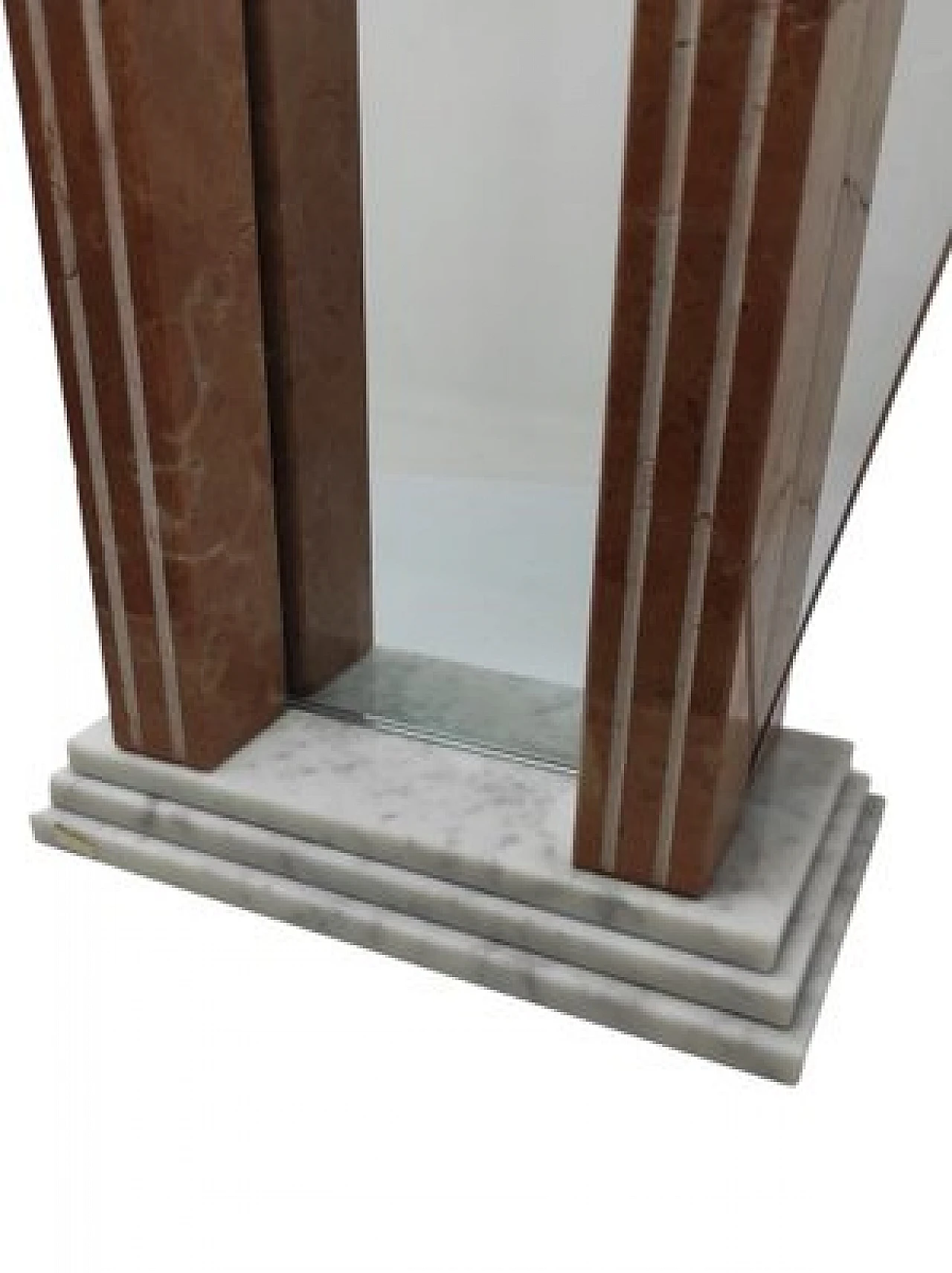 Mogadishu table clock in marble and glass by Vega, 1990s 6