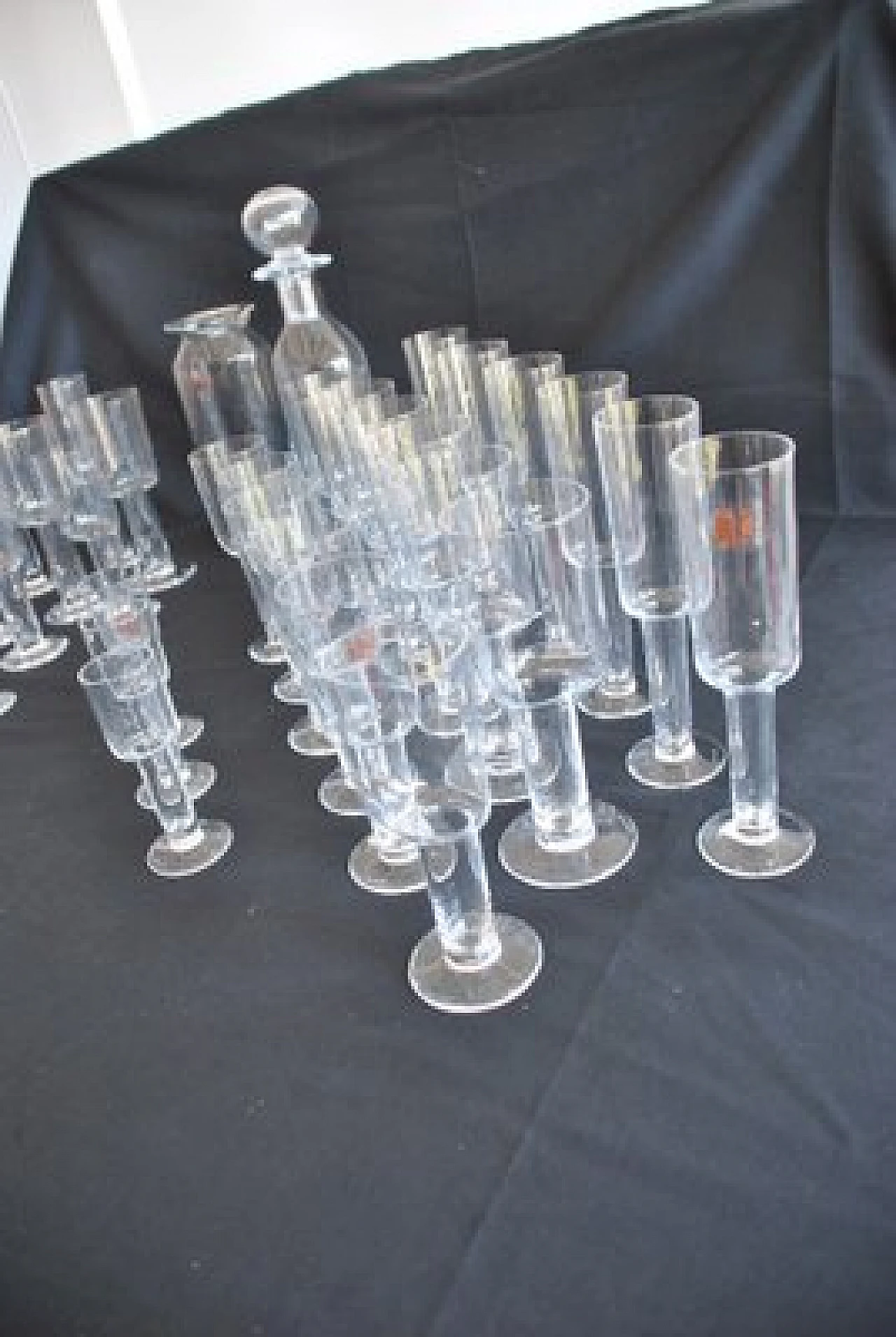 Italian Asymmetrical Murano Glass Glasses by Carlo Moretti, 1986, Set of 44 2