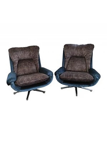 Pair of swivel lounge chairs by André Vandenbeuck for	Strässle, 1960s