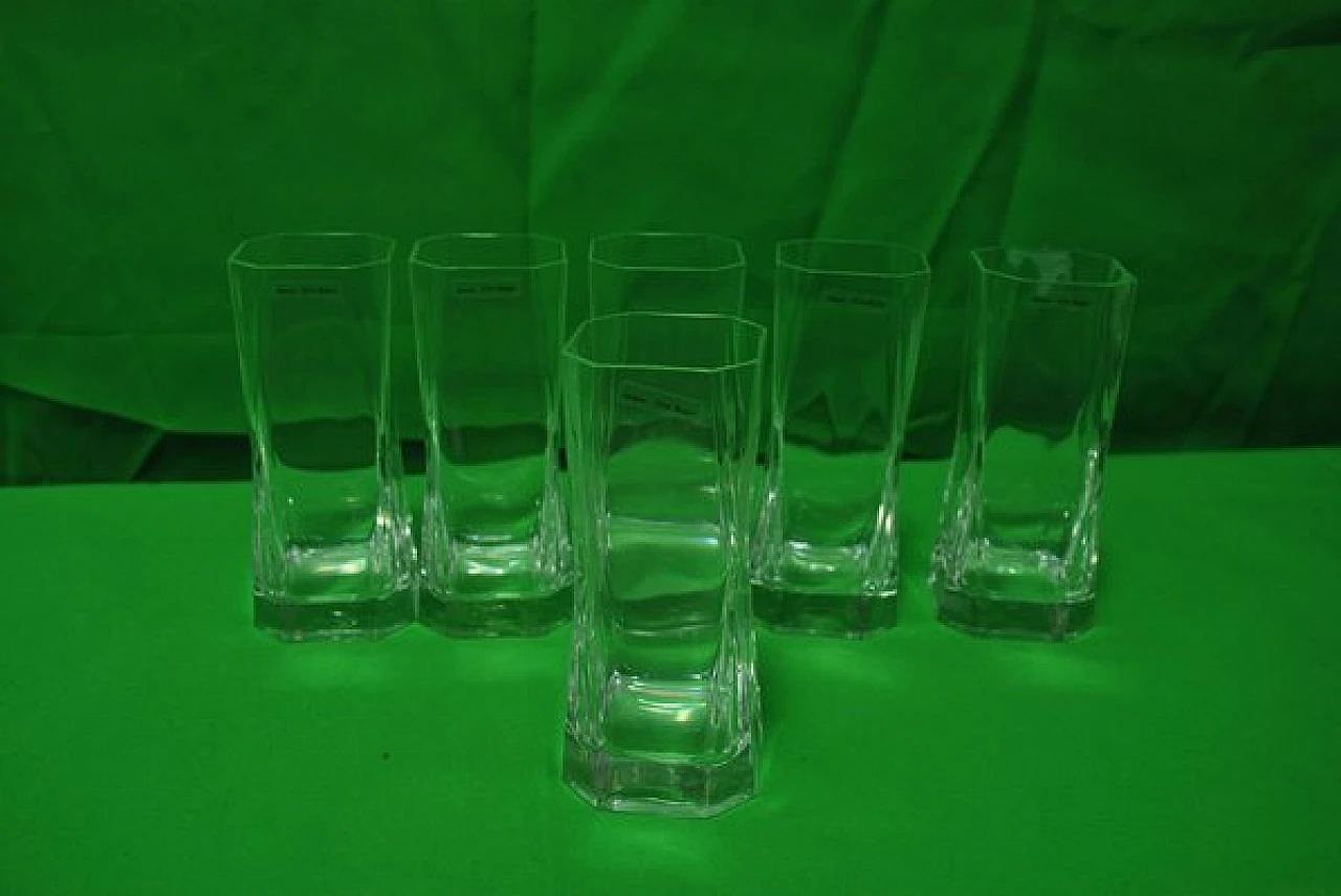 6 Crystal glasses by Cini Boeri for Arnolfo Di Cambio, 1970s 9
