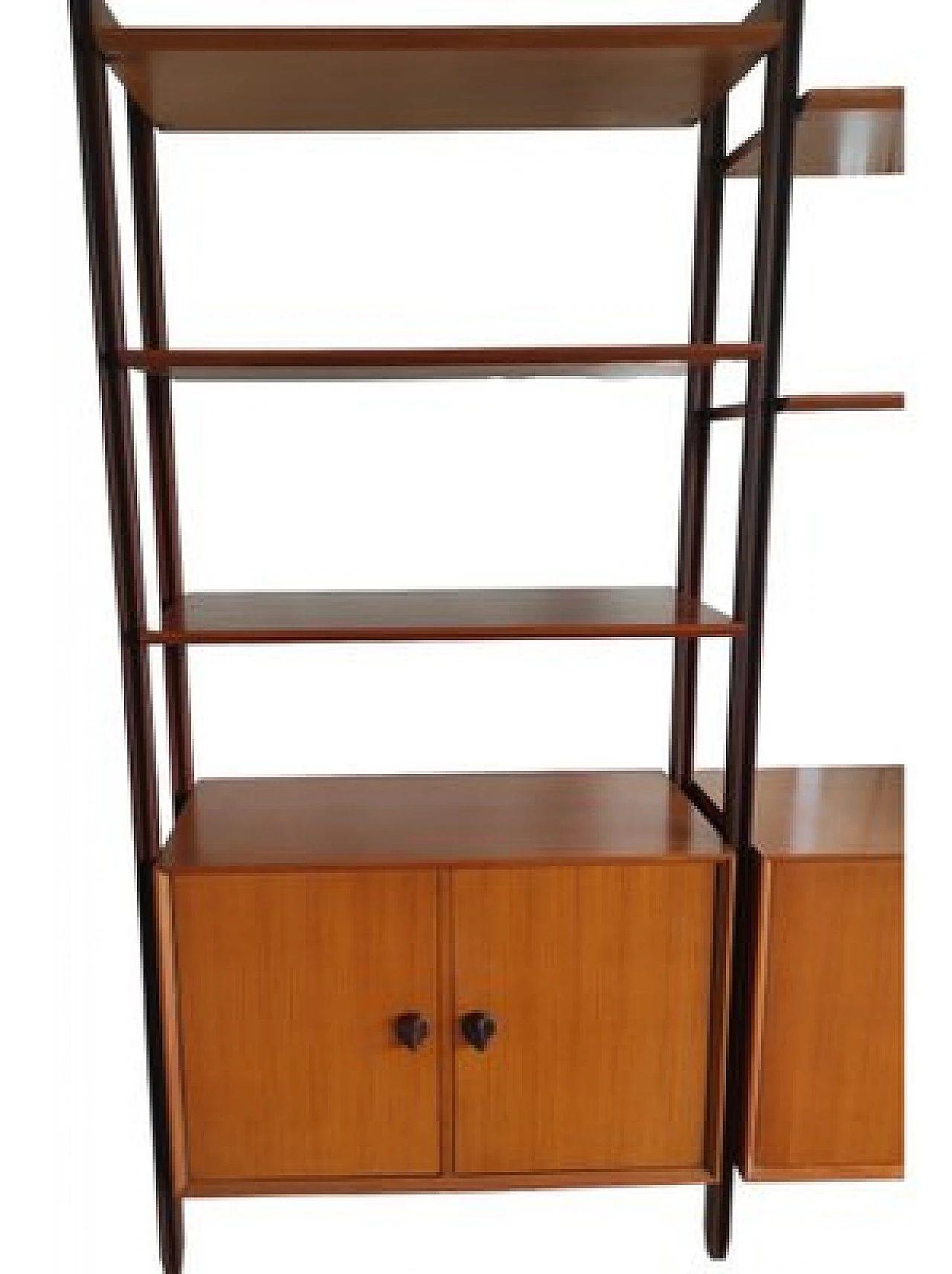 Teak bookcase with drawers & flap desk by George Coslin, 1960s 4