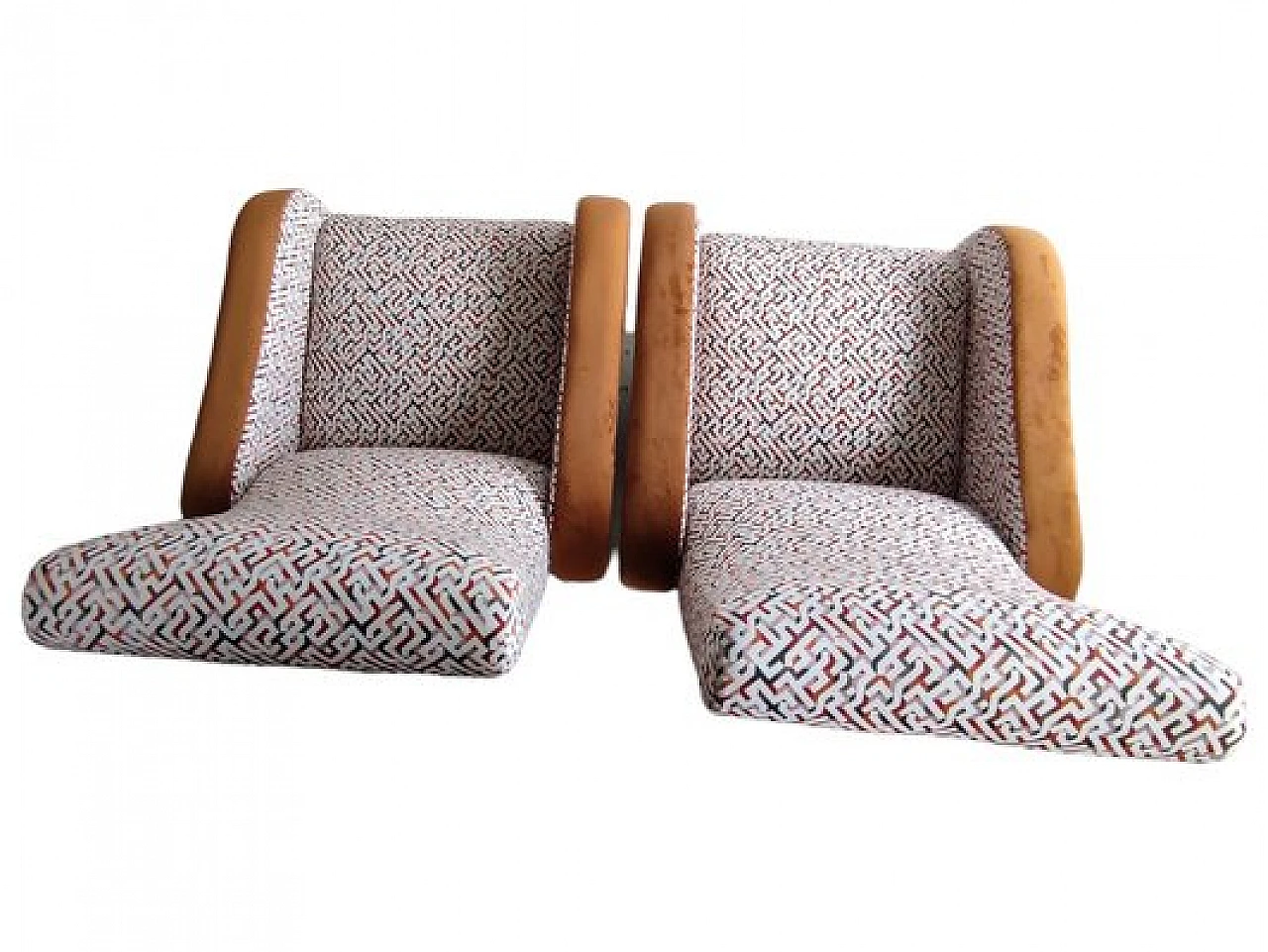 Pair of reclining armchairs in velvet and metal, 1960s 16