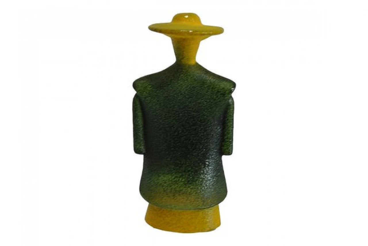 Kjell Engman for Kosta Boda, Green poncho, glass sculpture, 1980s 1