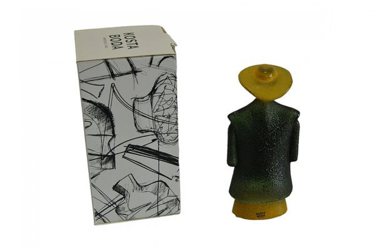 Kjell Engman for Kosta Boda, Green poncho, glass sculpture, 1980s 2