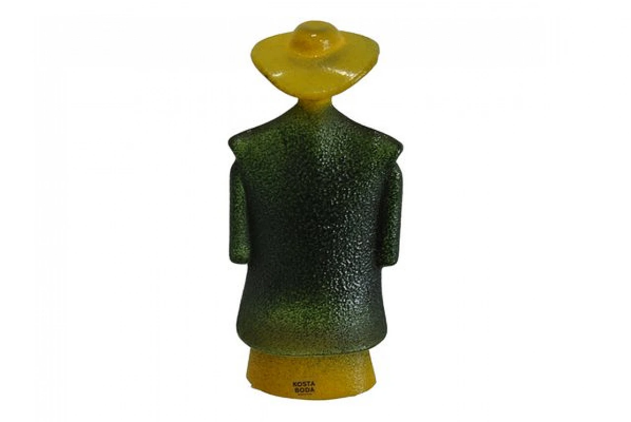 Kjell Engman for Kosta Boda, Green poncho, glass sculpture, 1980s 3