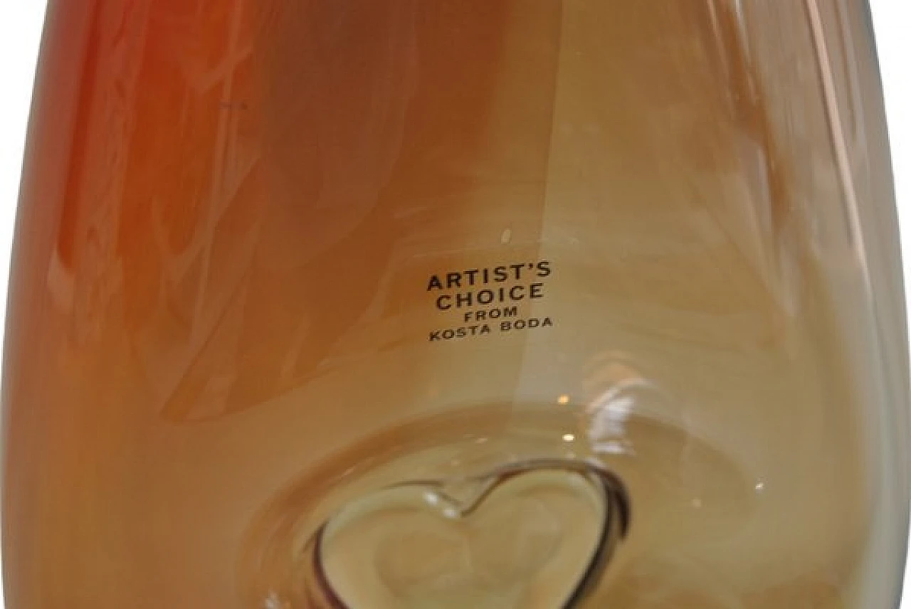 Orange glass vase by Kosta Boda, 1980s 8