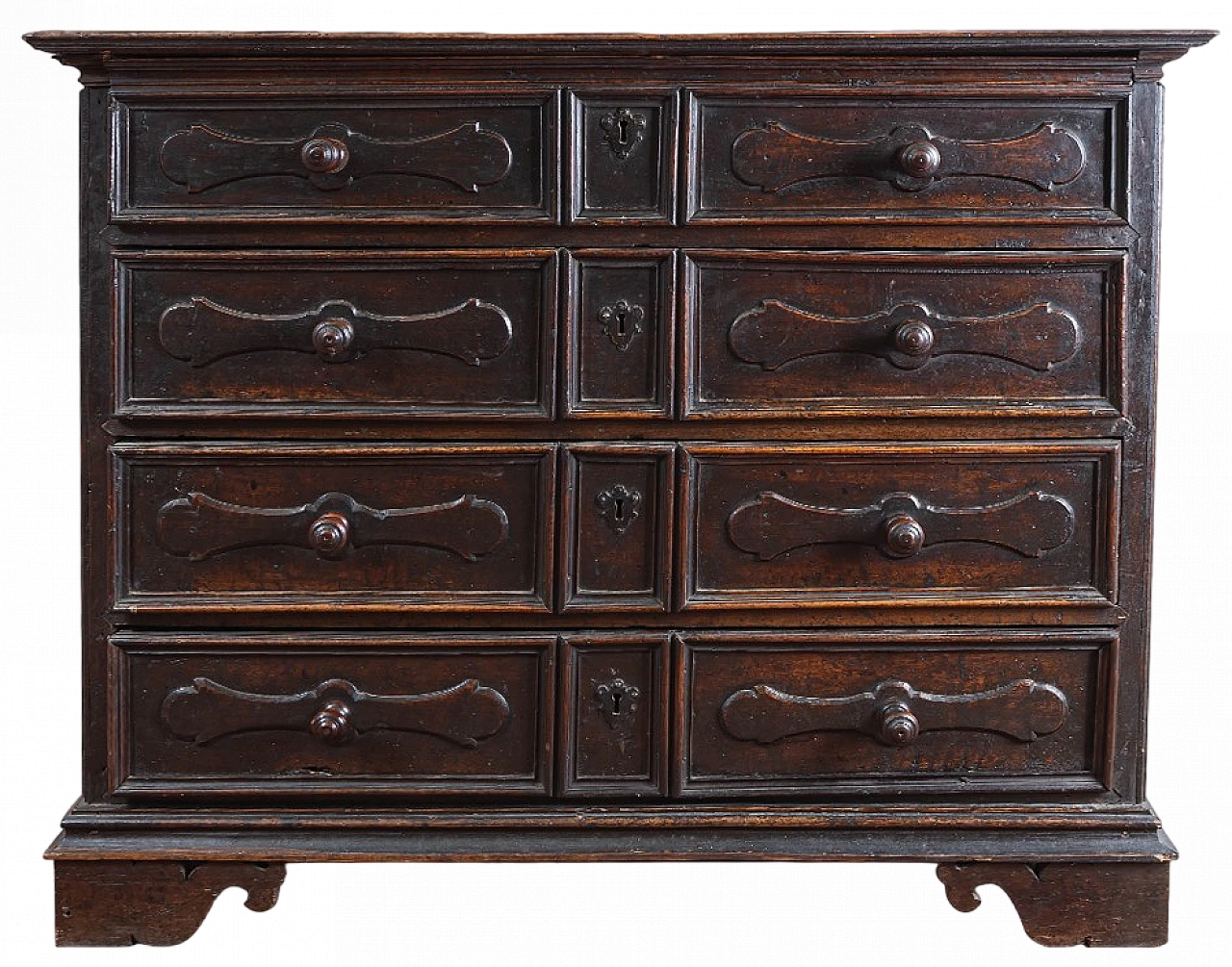 Emilian solid walnut chest of drawers, second half 17th century 5