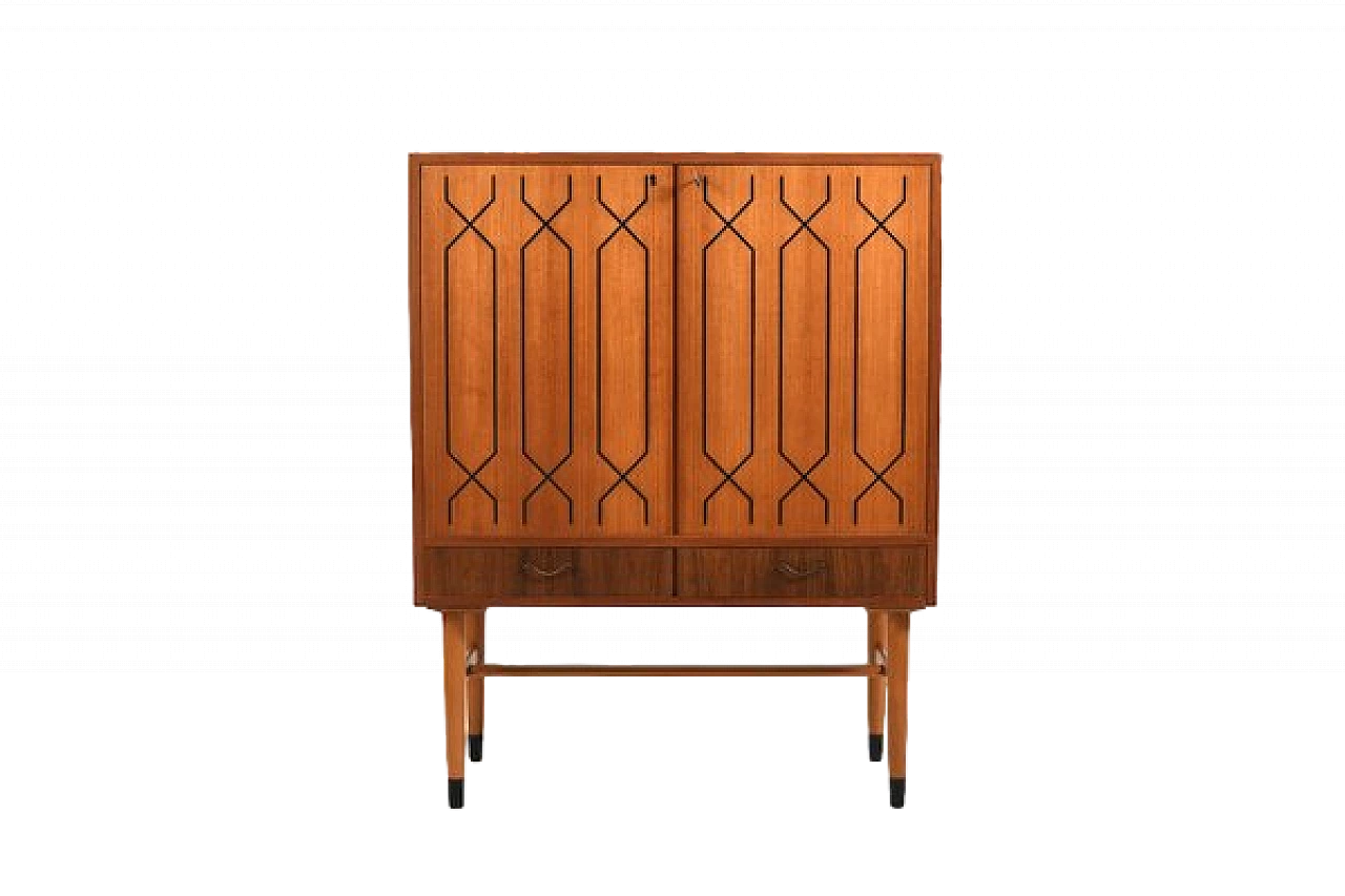 Teak and birch sideboard with black decoration by Ikea, 1950s 14