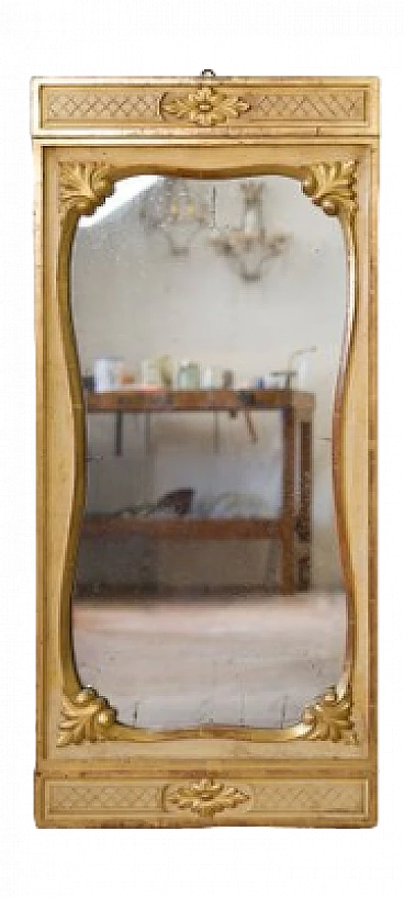 Art Nouveau gilded and lacquered wood mirror, early 20th century