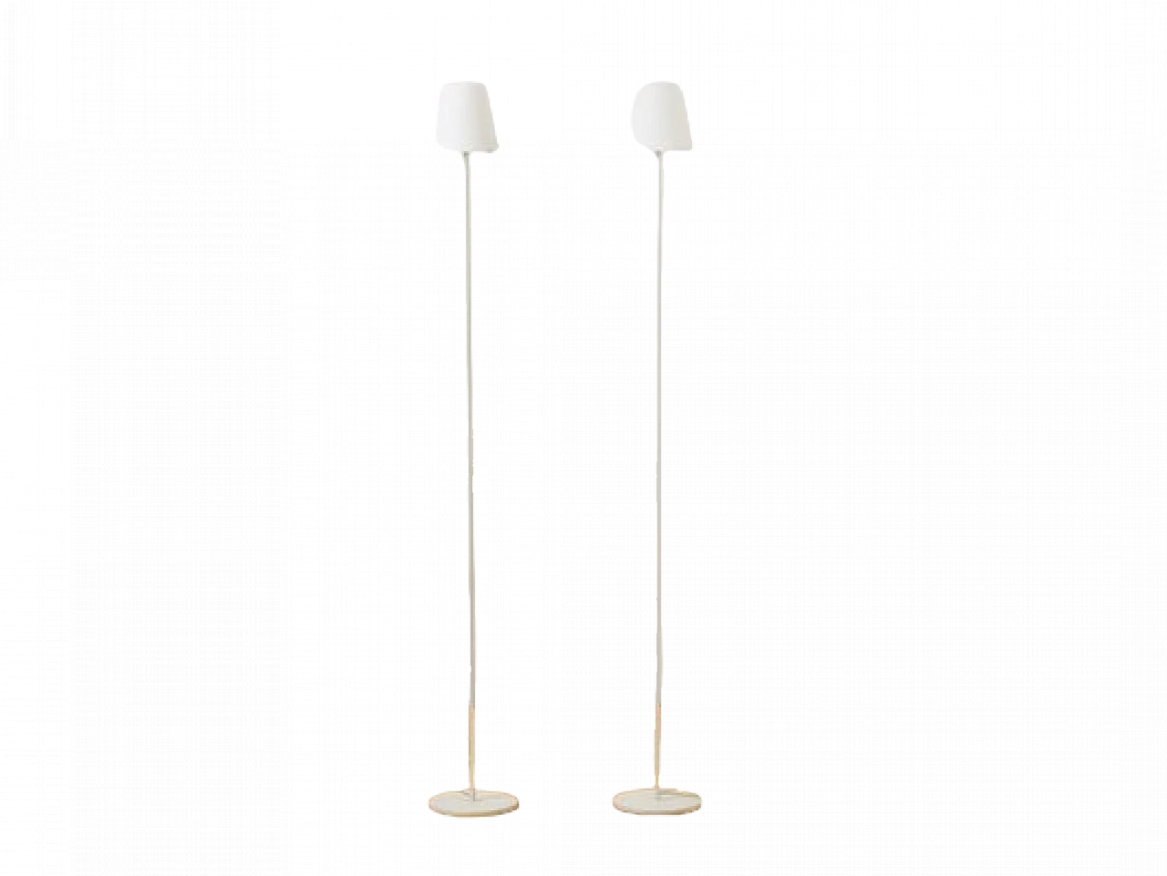 Pair of metal and glass floor lamps by Viabizuno, 2000s 10