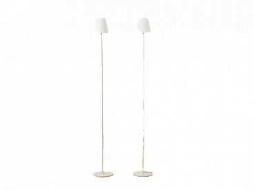 Pair of metal and glass floor lamps by Viabizuno, 2000s