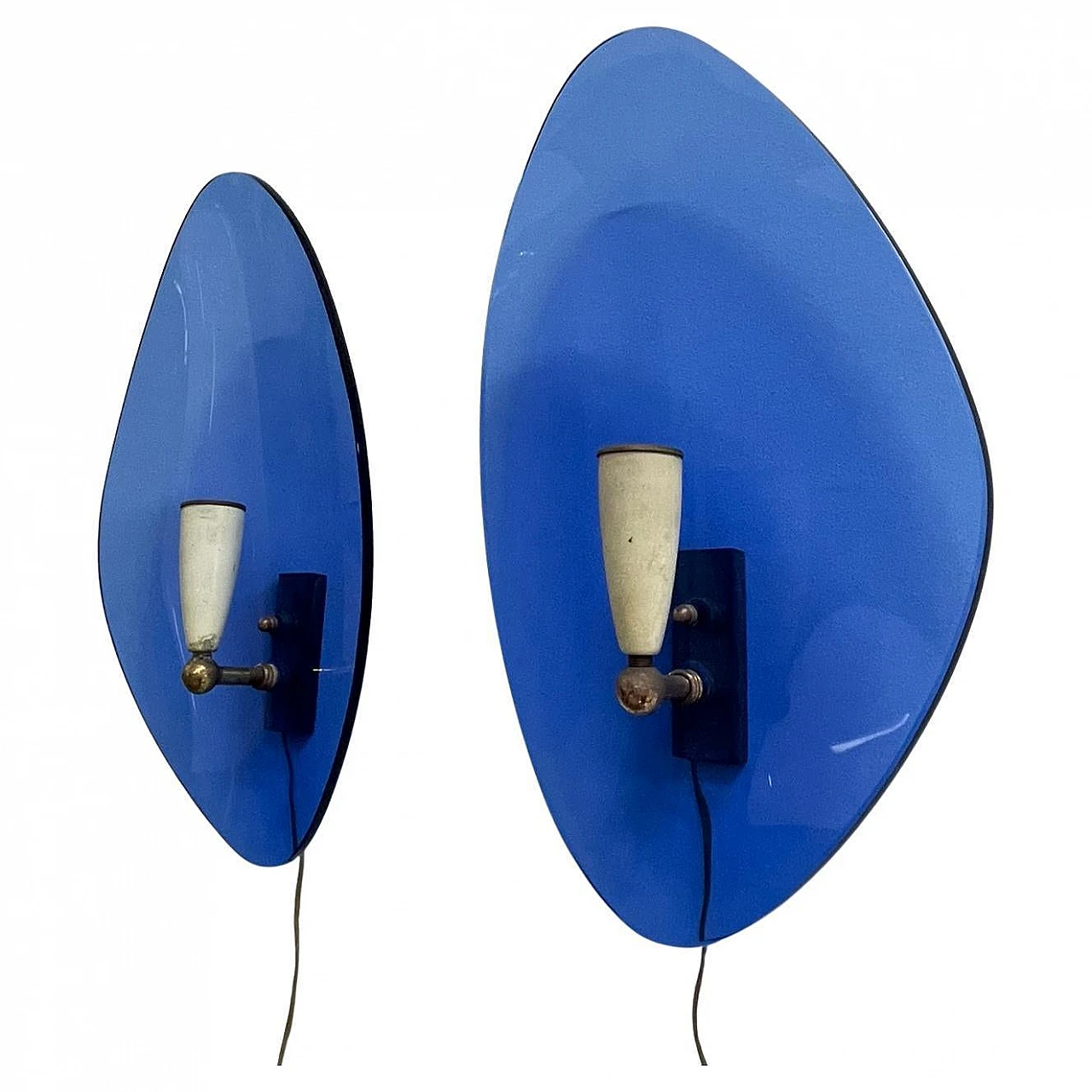 Pair of glass wall sconces by Pietro Chiesa for Fontana Arte, 1950s 1