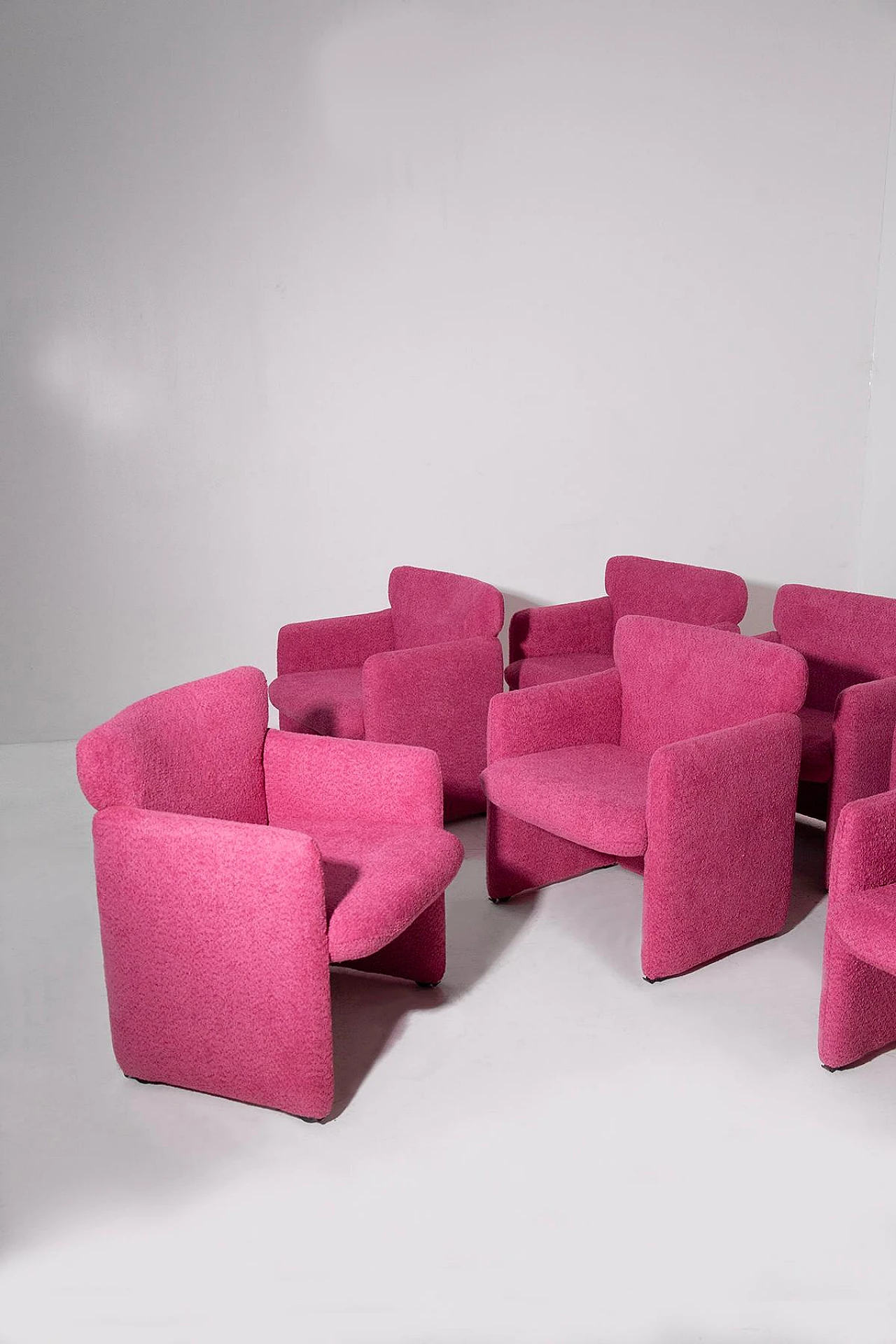 8 Pink S148 armchairs by Eugenio Gerli for Tecno, 1980s 4